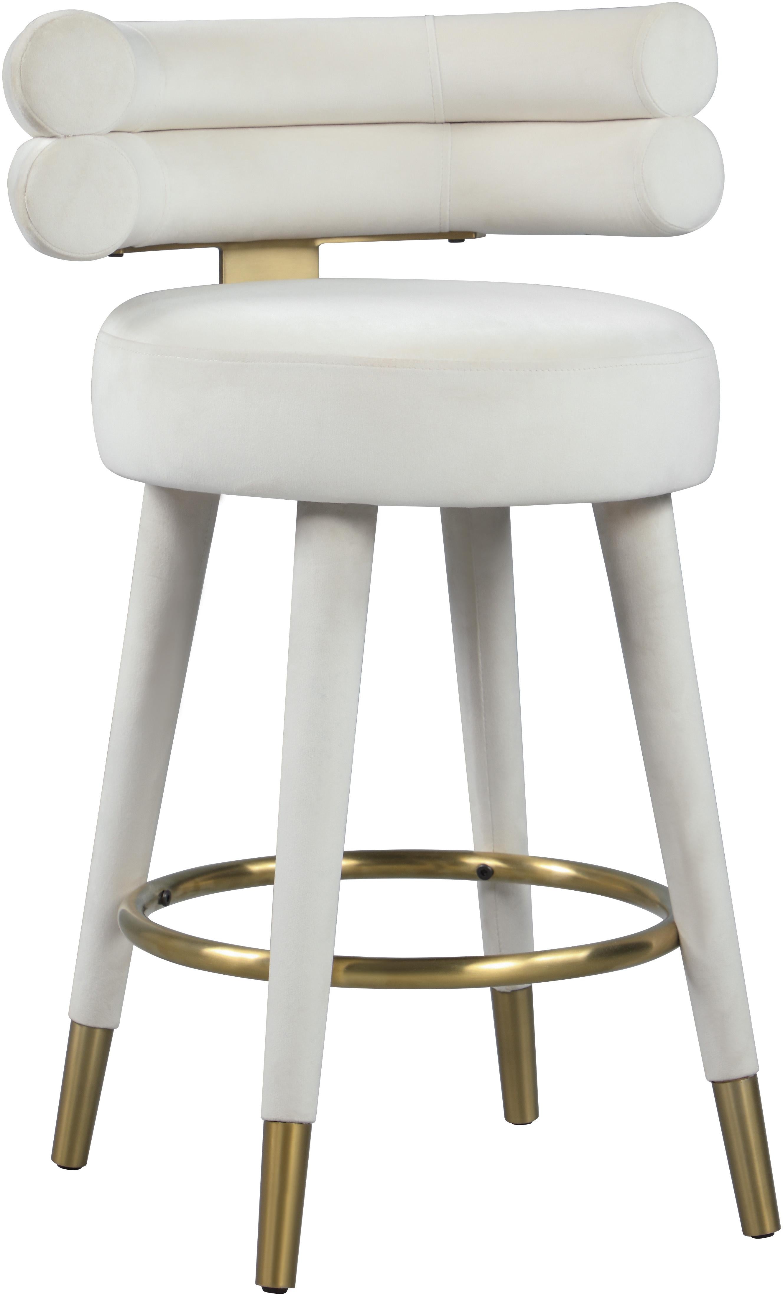Fitzroy Cream Velvet Counter Stool - Luxury Home Furniture (MI)