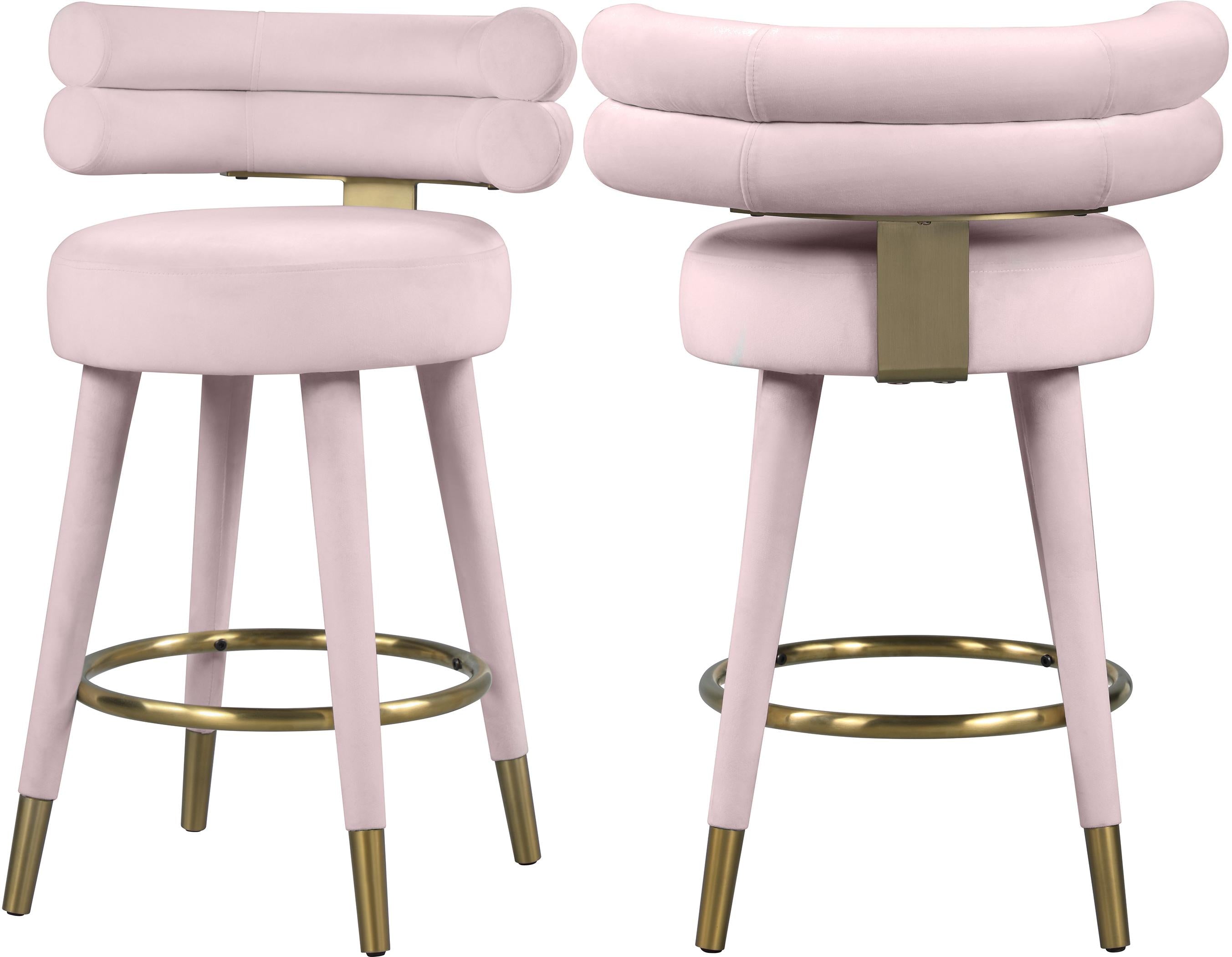 Fitzroy Pink Velvet Counter Stool - Luxury Home Furniture (MI)