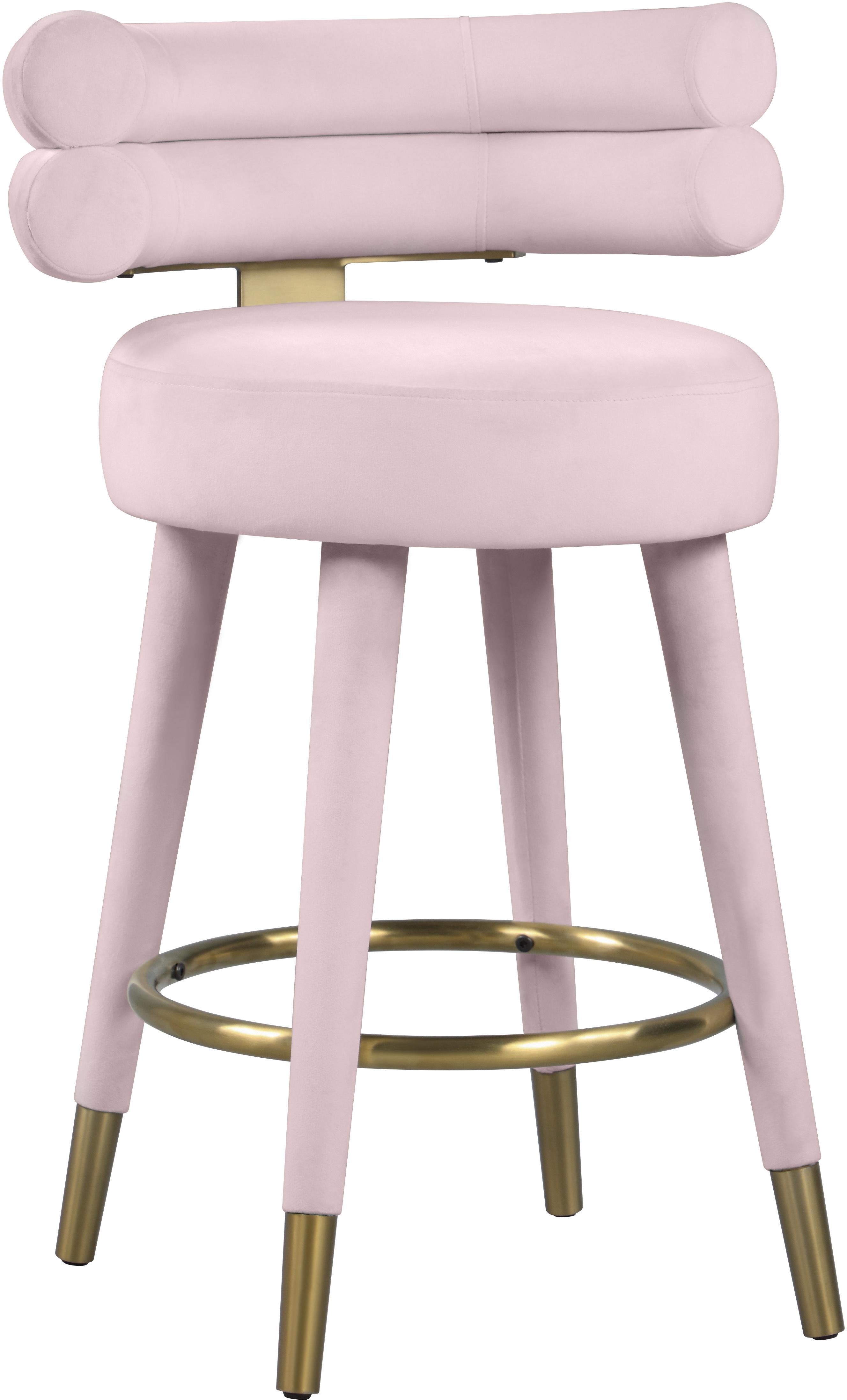 Fitzroy Pink Velvet Counter Stool - Luxury Home Furniture (MI)