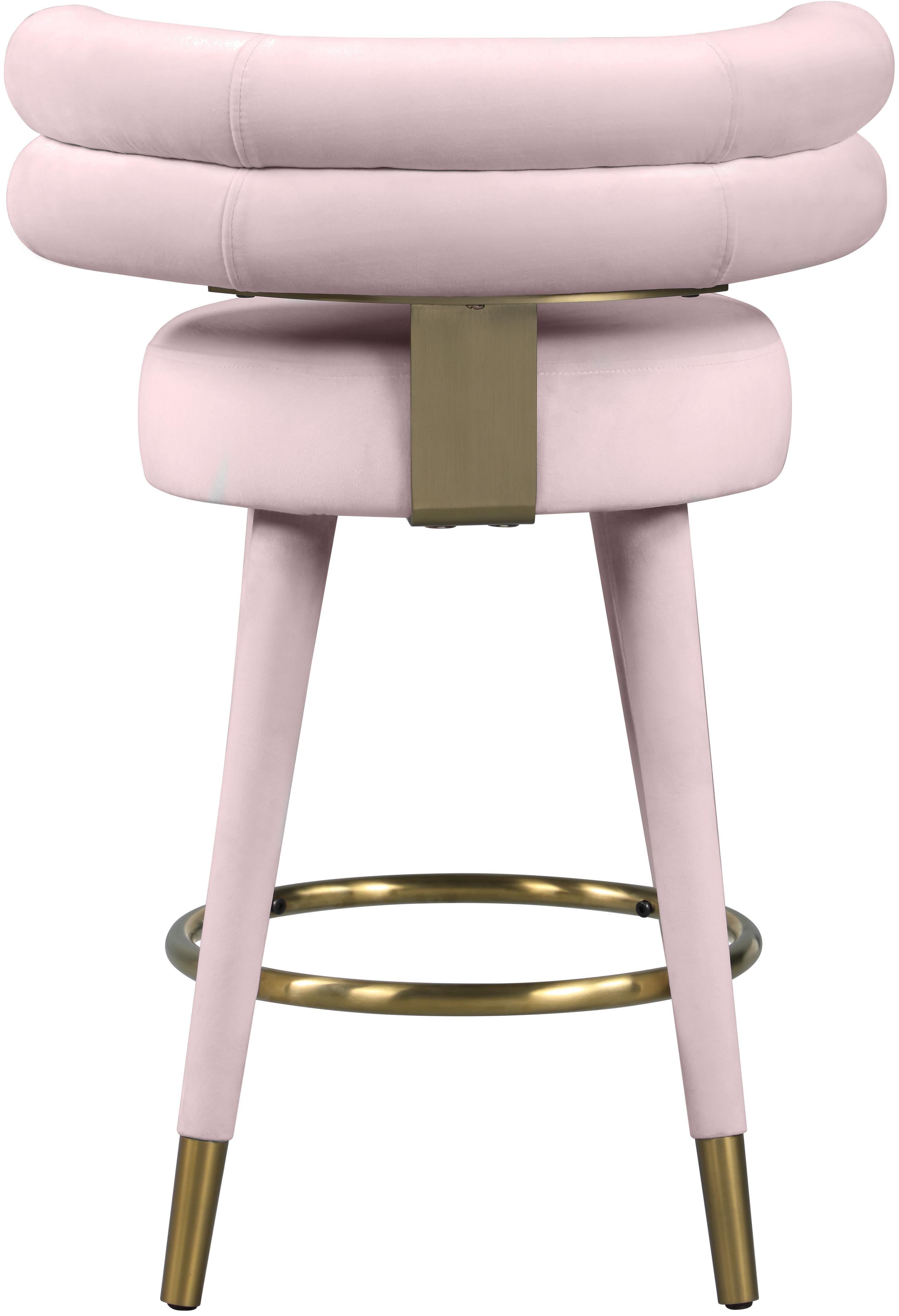 Fitzroy Pink Velvet Counter Stool - Luxury Home Furniture (MI)