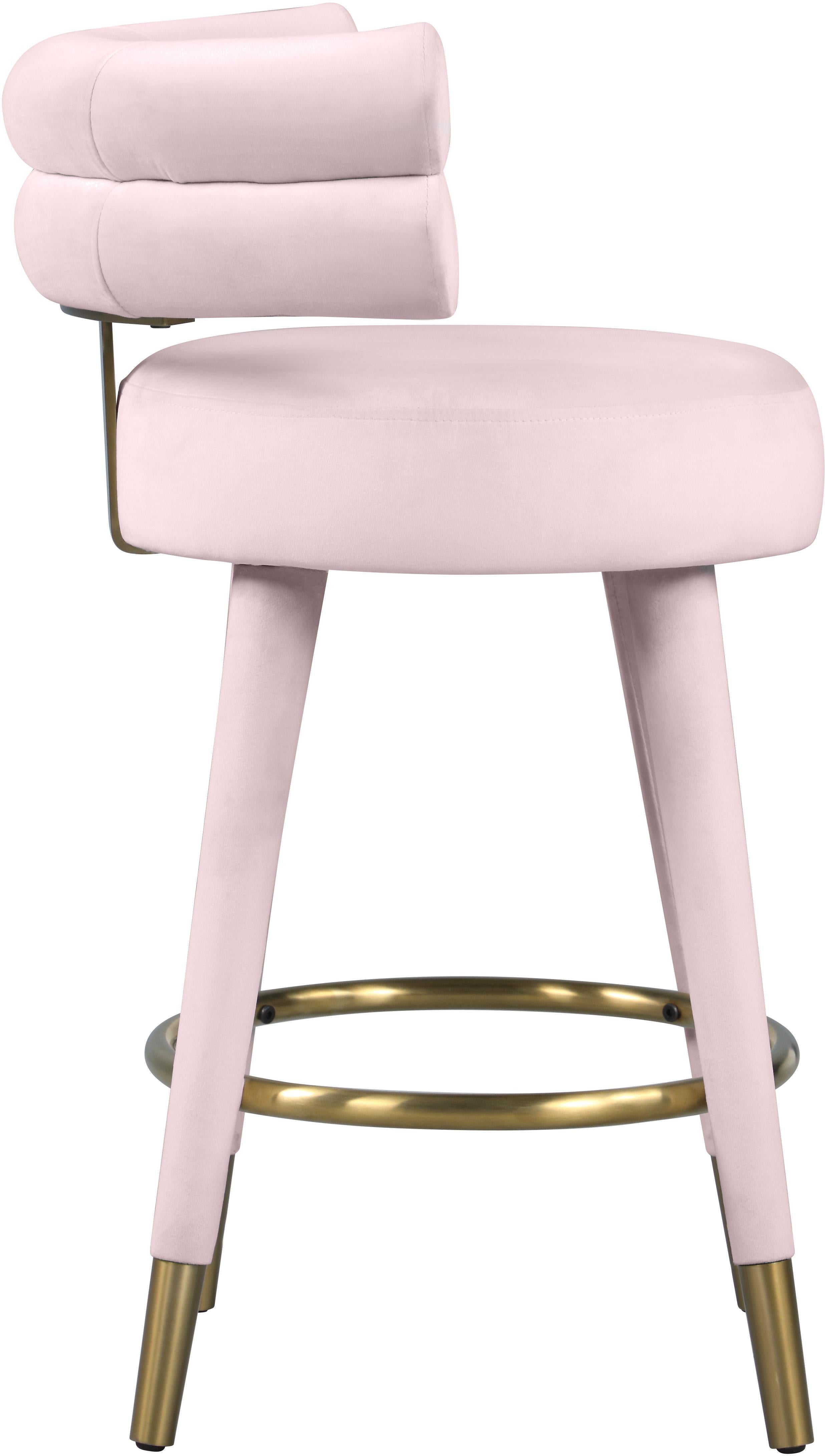 Fitzroy Pink Velvet Counter Stool - Luxury Home Furniture (MI)