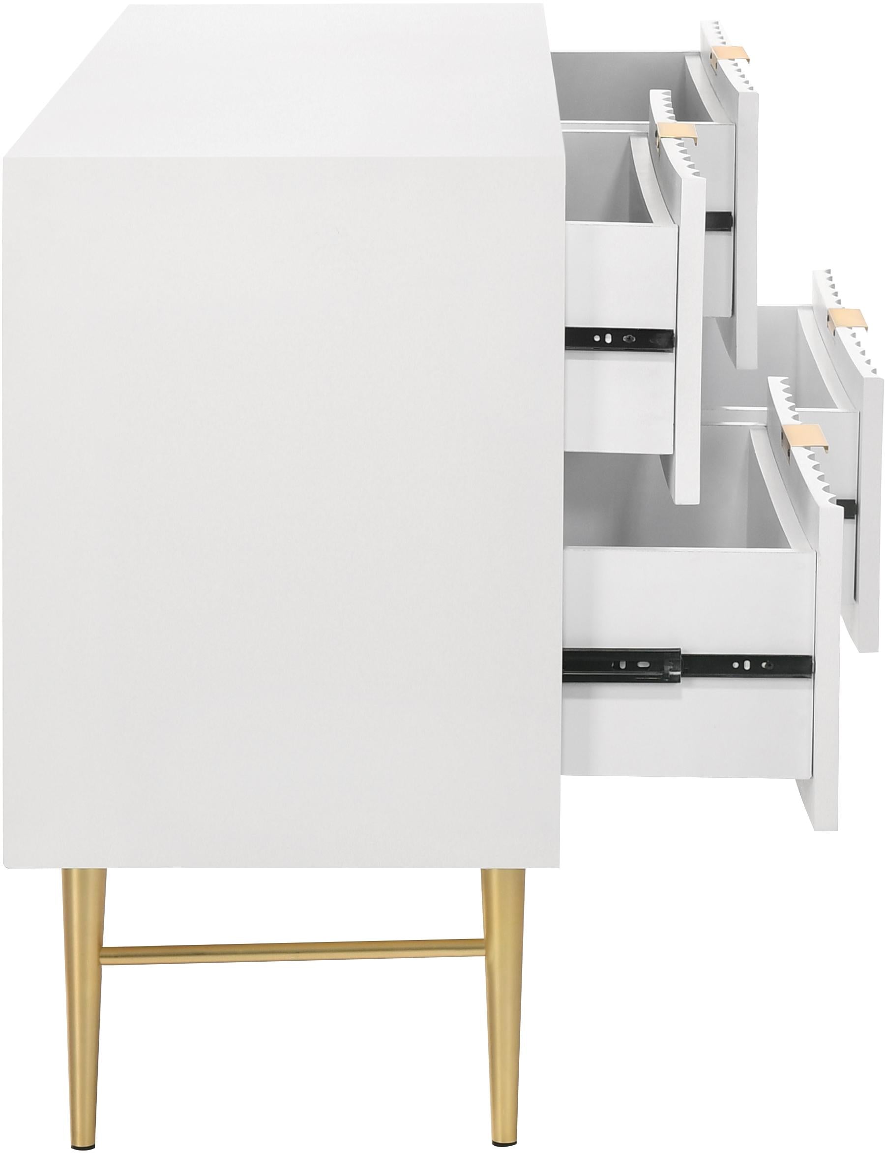 Modernist White Gloss Dresser - Luxury Home Furniture (MI)