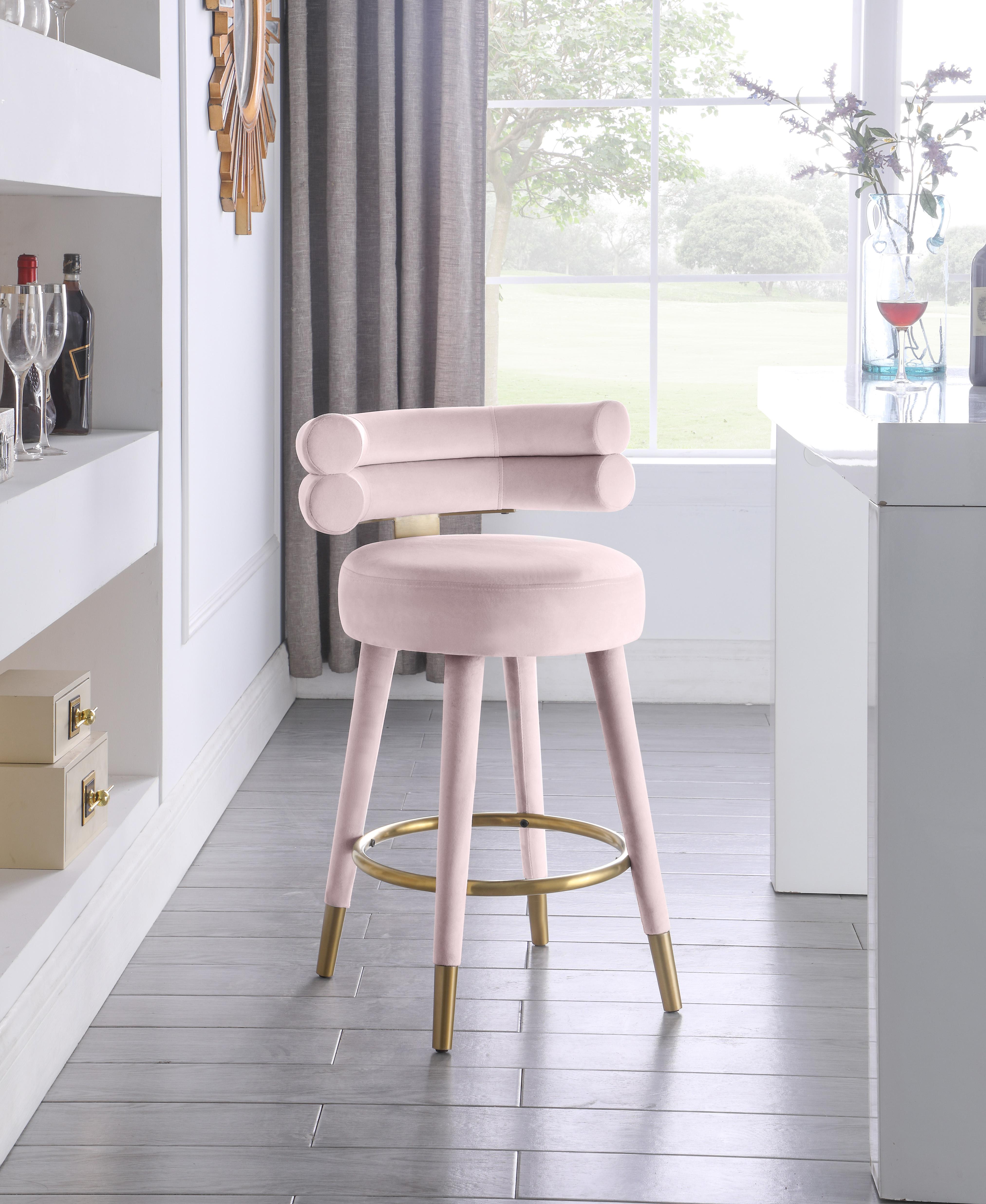 Fitzroy Pink Velvet Counter Stool - Luxury Home Furniture (MI)