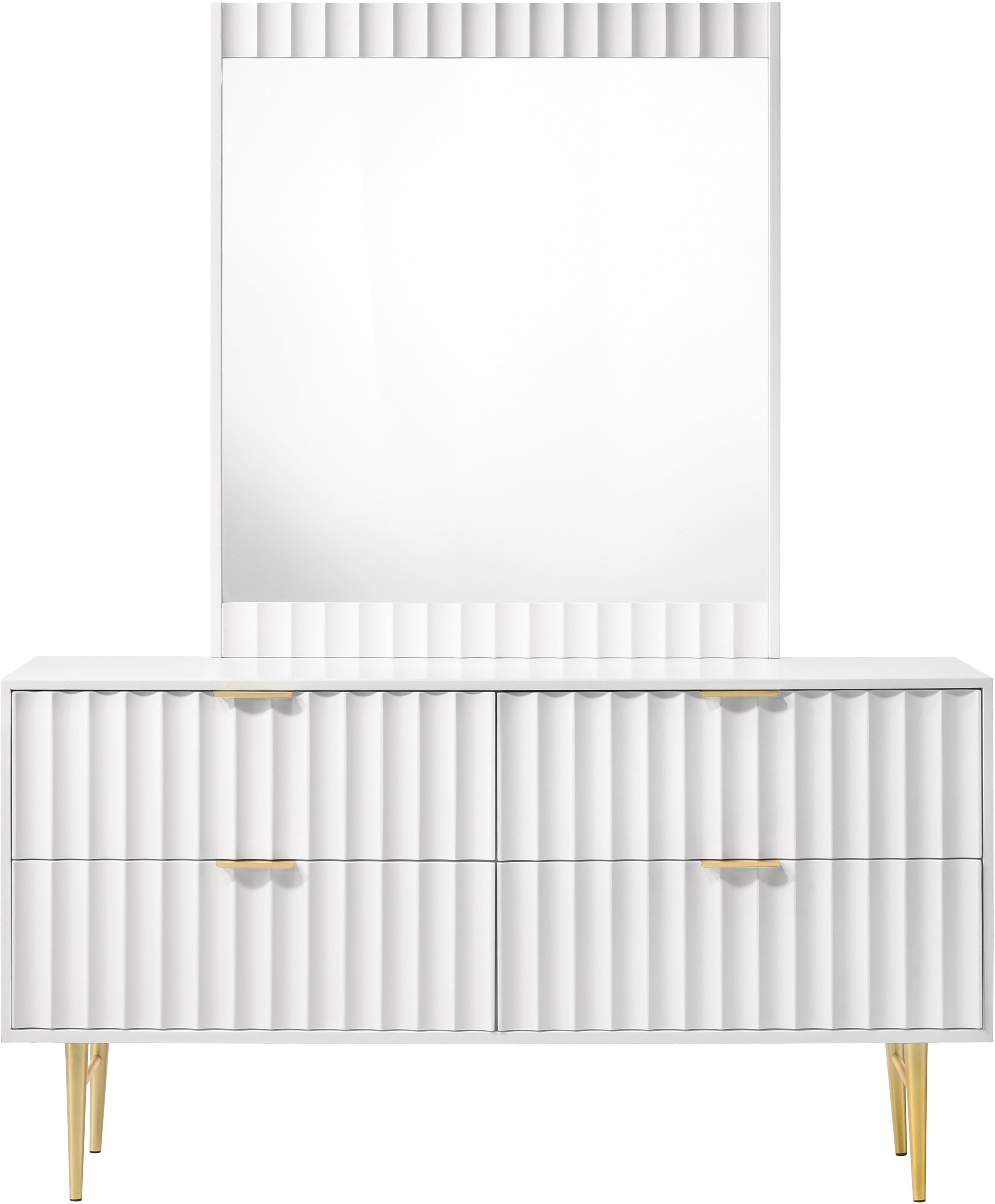 Modernist White Gloss Dresser - Luxury Home Furniture (MI)