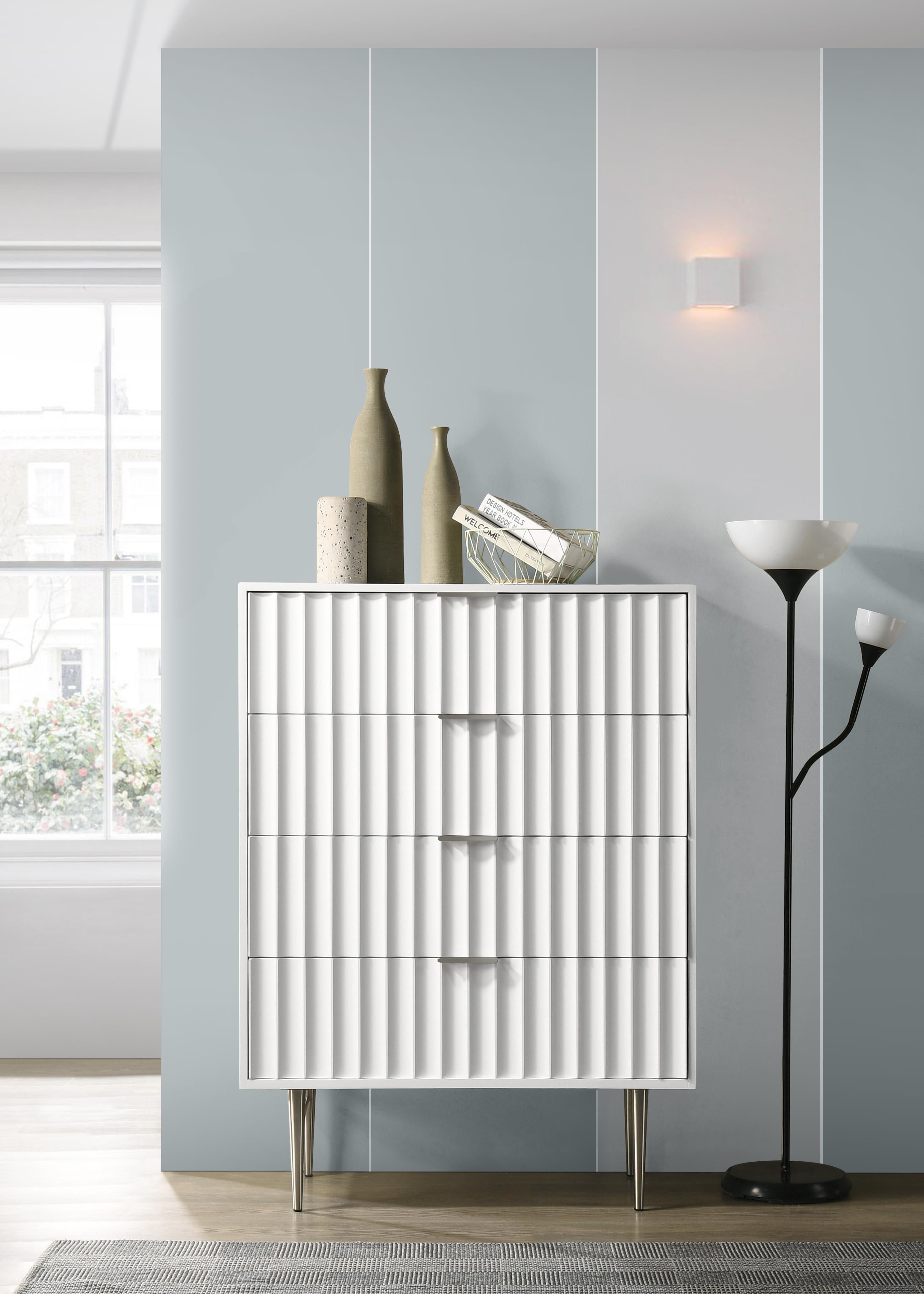 Modernist White Gloss Chest - Luxury Home Furniture (MI)