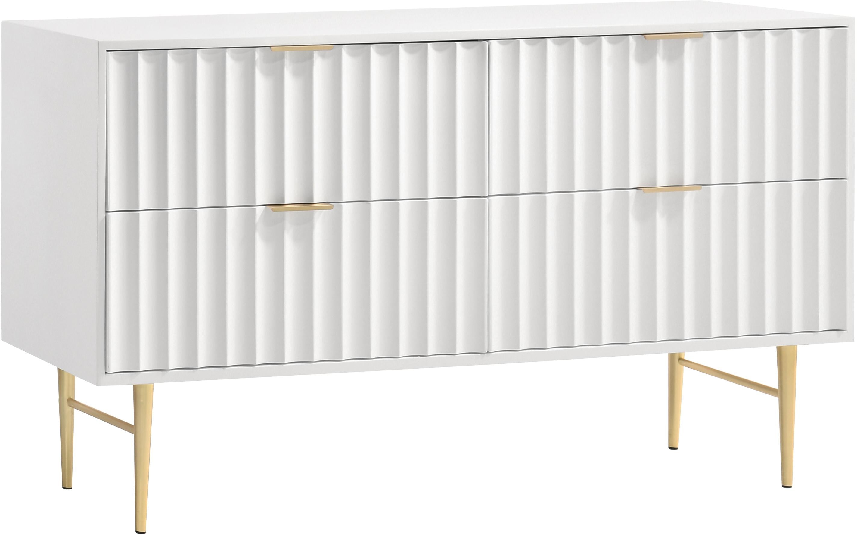 Modernist White Gloss Dresser - Luxury Home Furniture (MI)