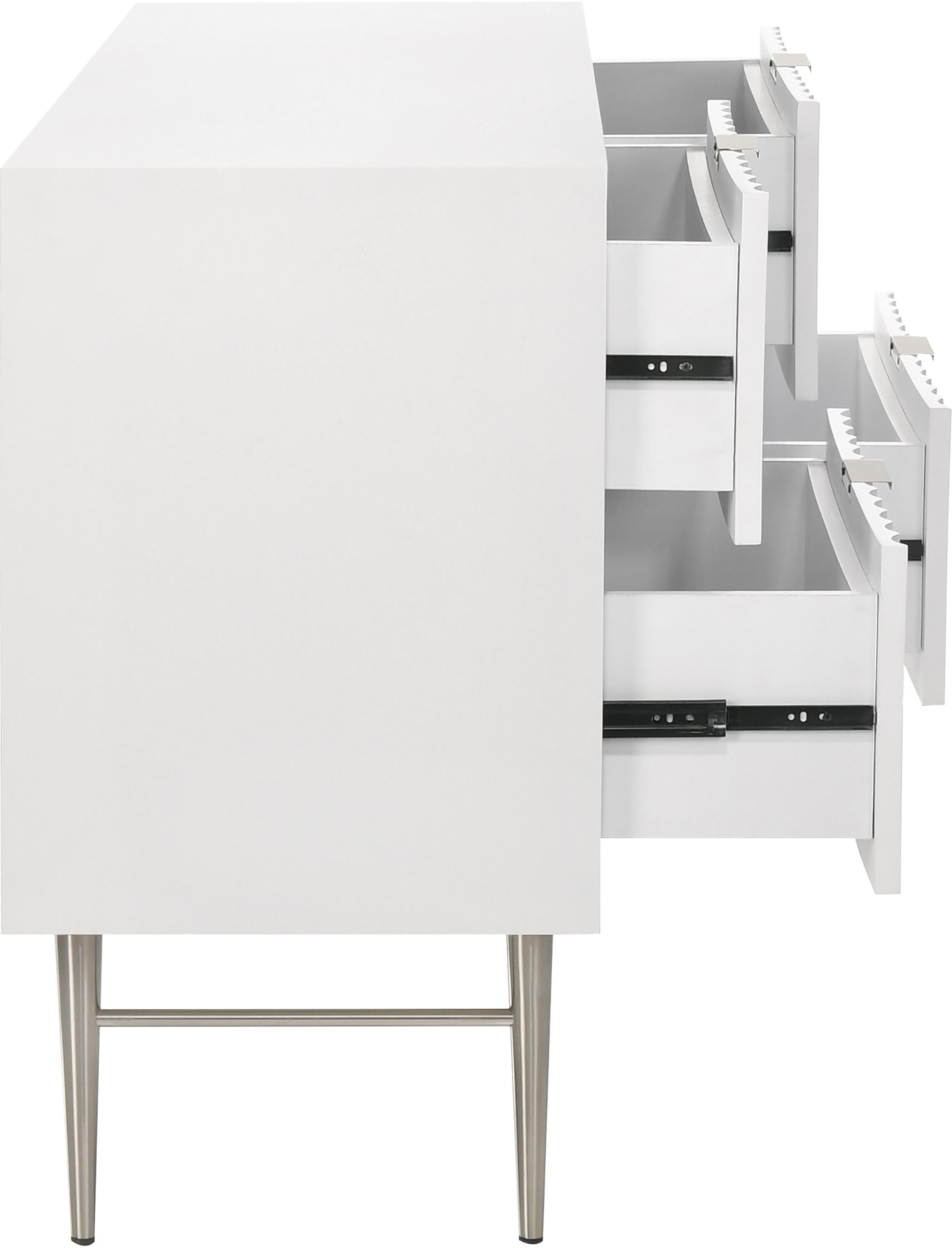 Modernist White Gloss Dresser - Luxury Home Furniture (MI)