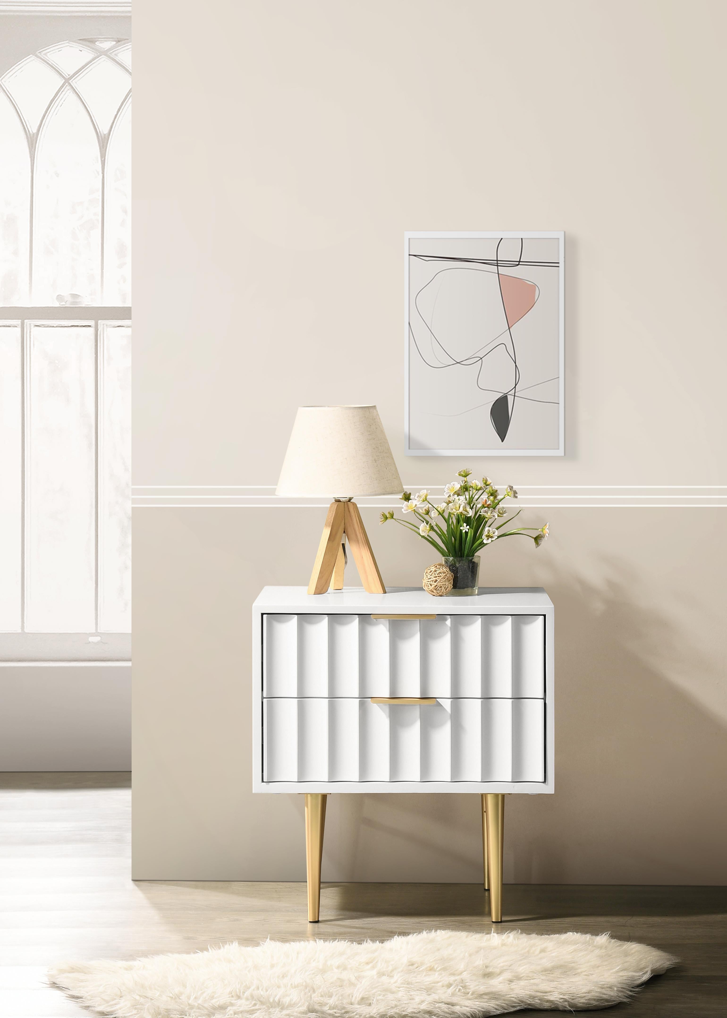 Modernist White Gloss Night Stand - Luxury Home Furniture (MI)