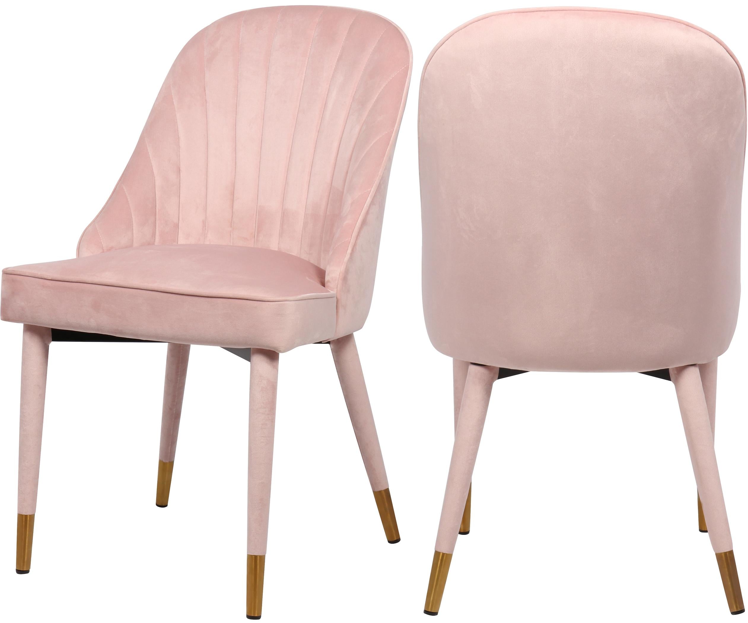 Belle Pink Velvet Dining Chair