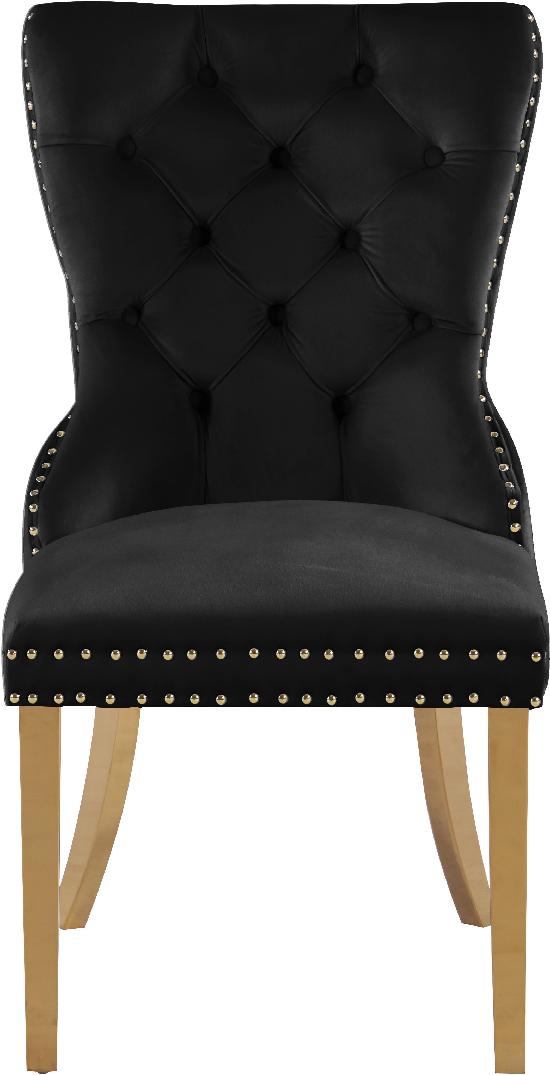 Carmen Black Velvet Dining Chairs (2) - Luxury Home Furniture (MI)