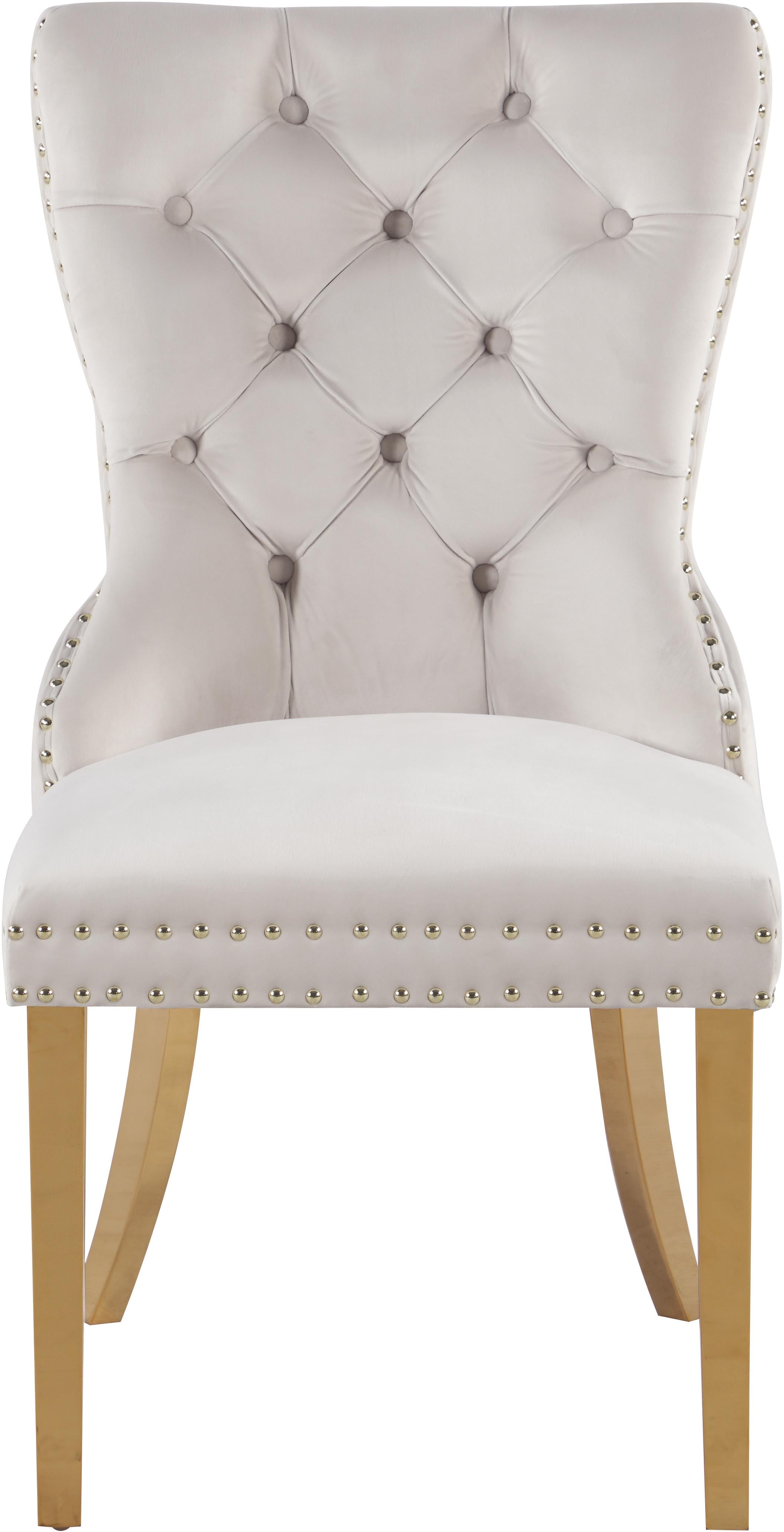 Carmen Cream Velvet Dining Chairs (2) - Luxury Home Furniture (MI)