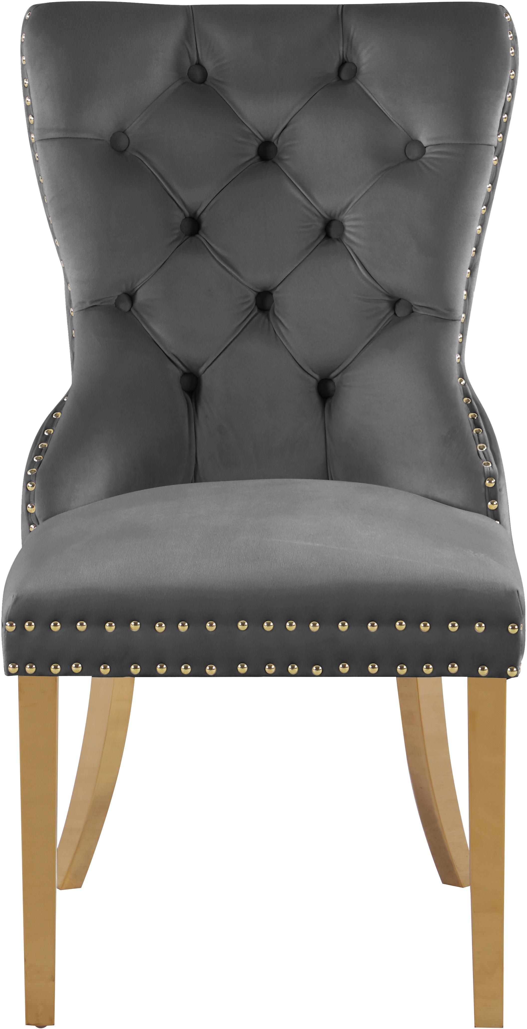 Carmen Grey Velvet Dining Chairs (2) - Luxury Home Furniture (MI)