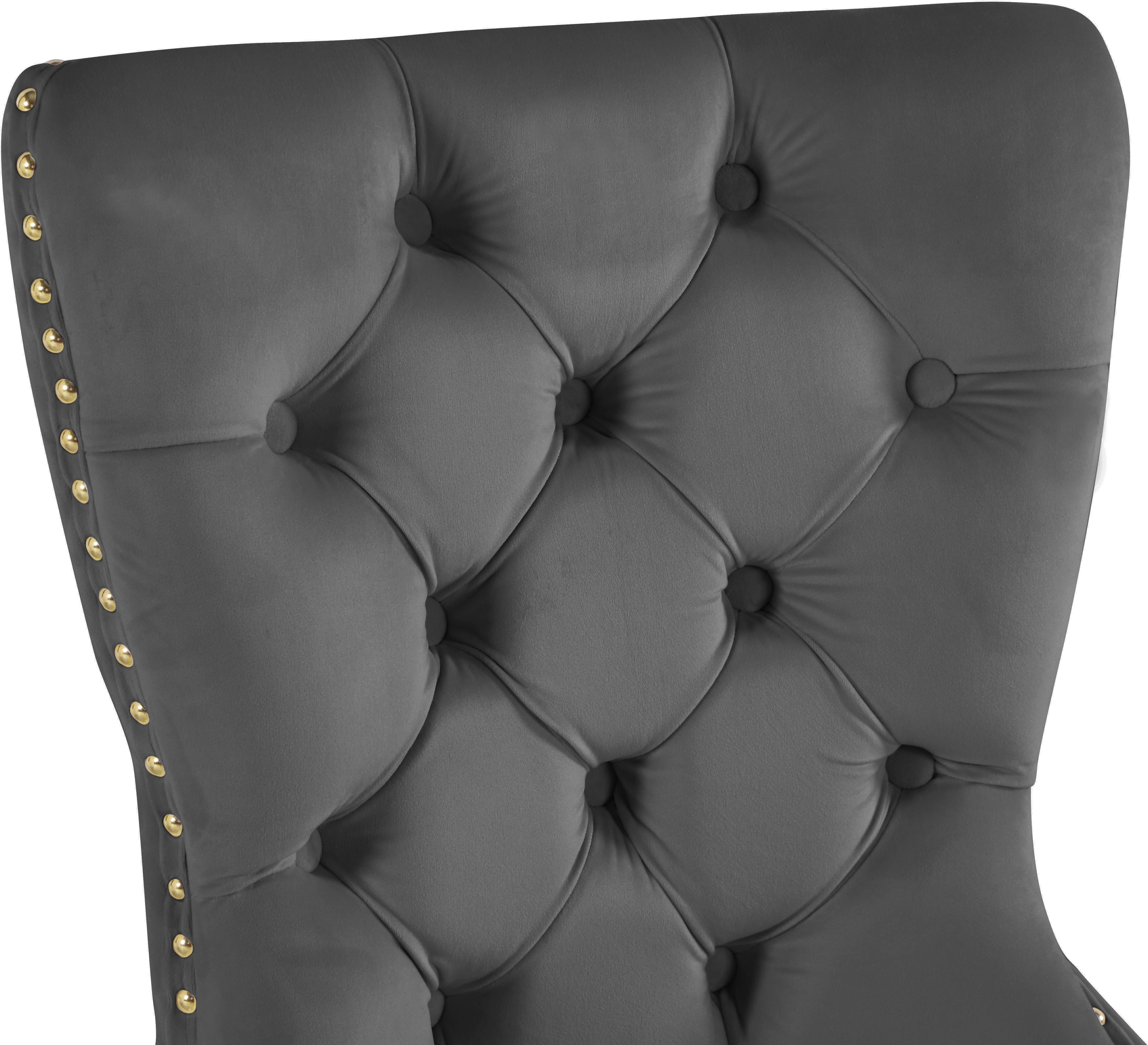 Carmen Grey Velvet Dining Chairs (2) - Luxury Home Furniture (MI)