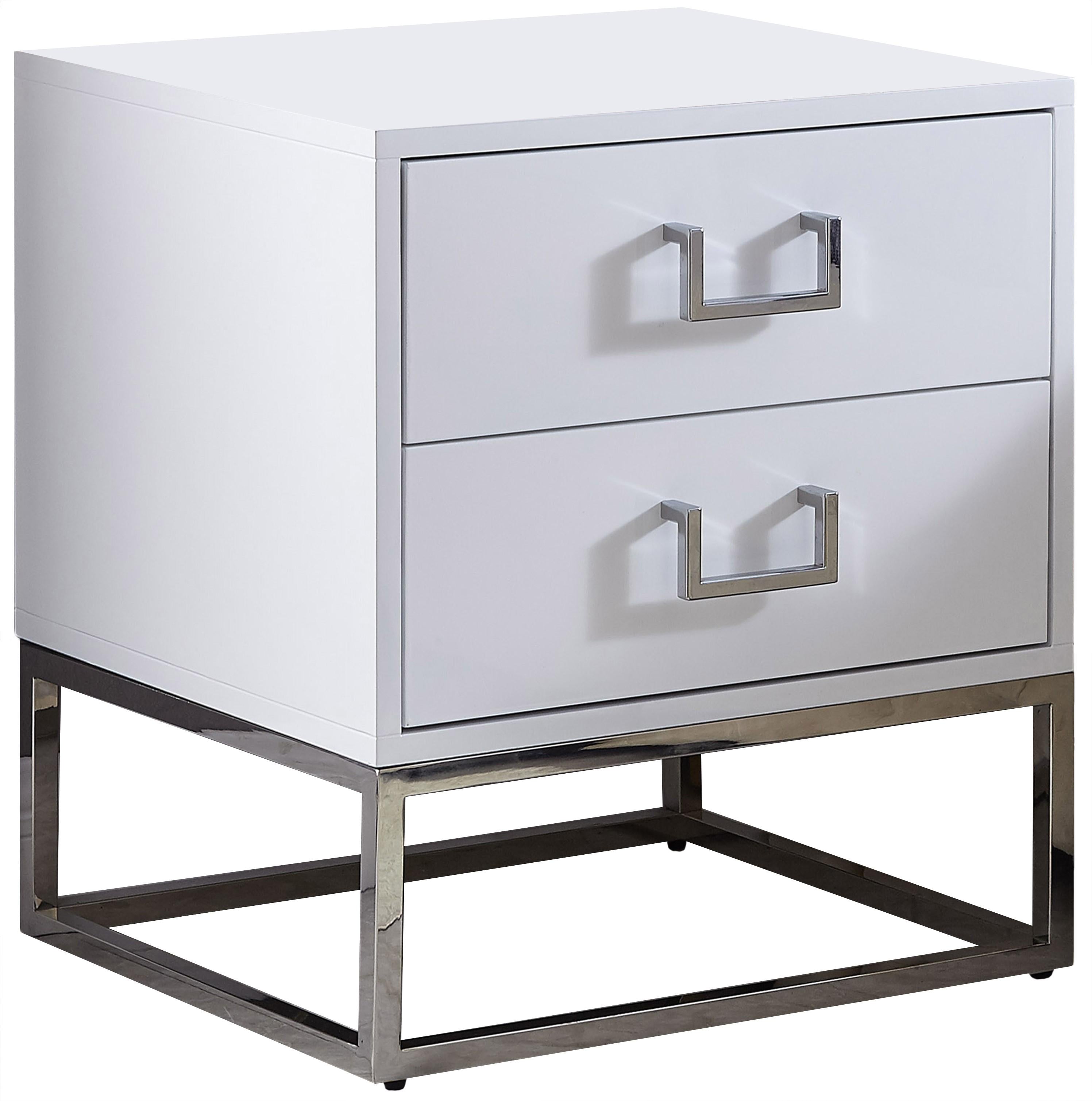 Nova White Side Table - Luxury Home Furniture (MI)