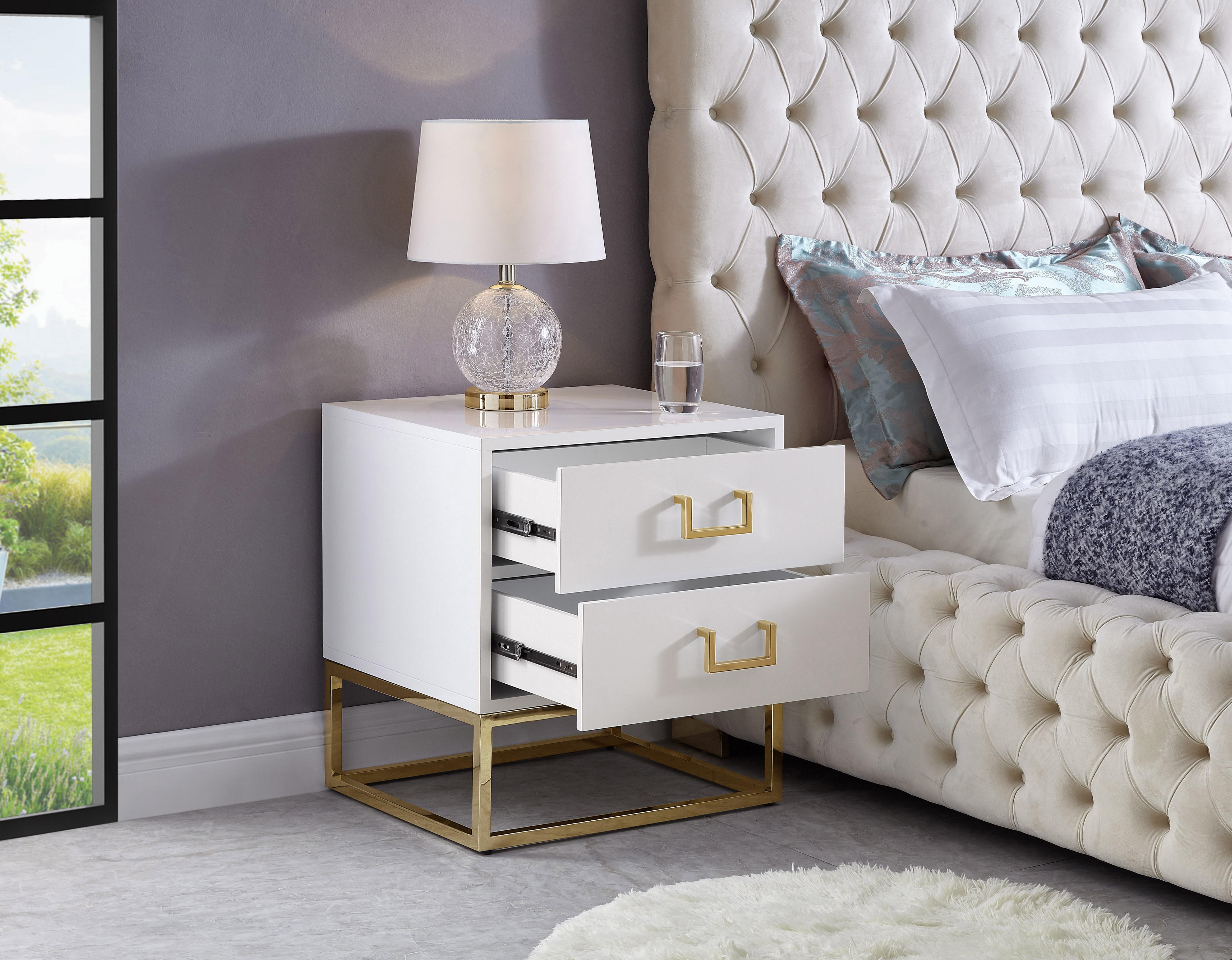 Nova White Side Table - Luxury Home Furniture (MI)