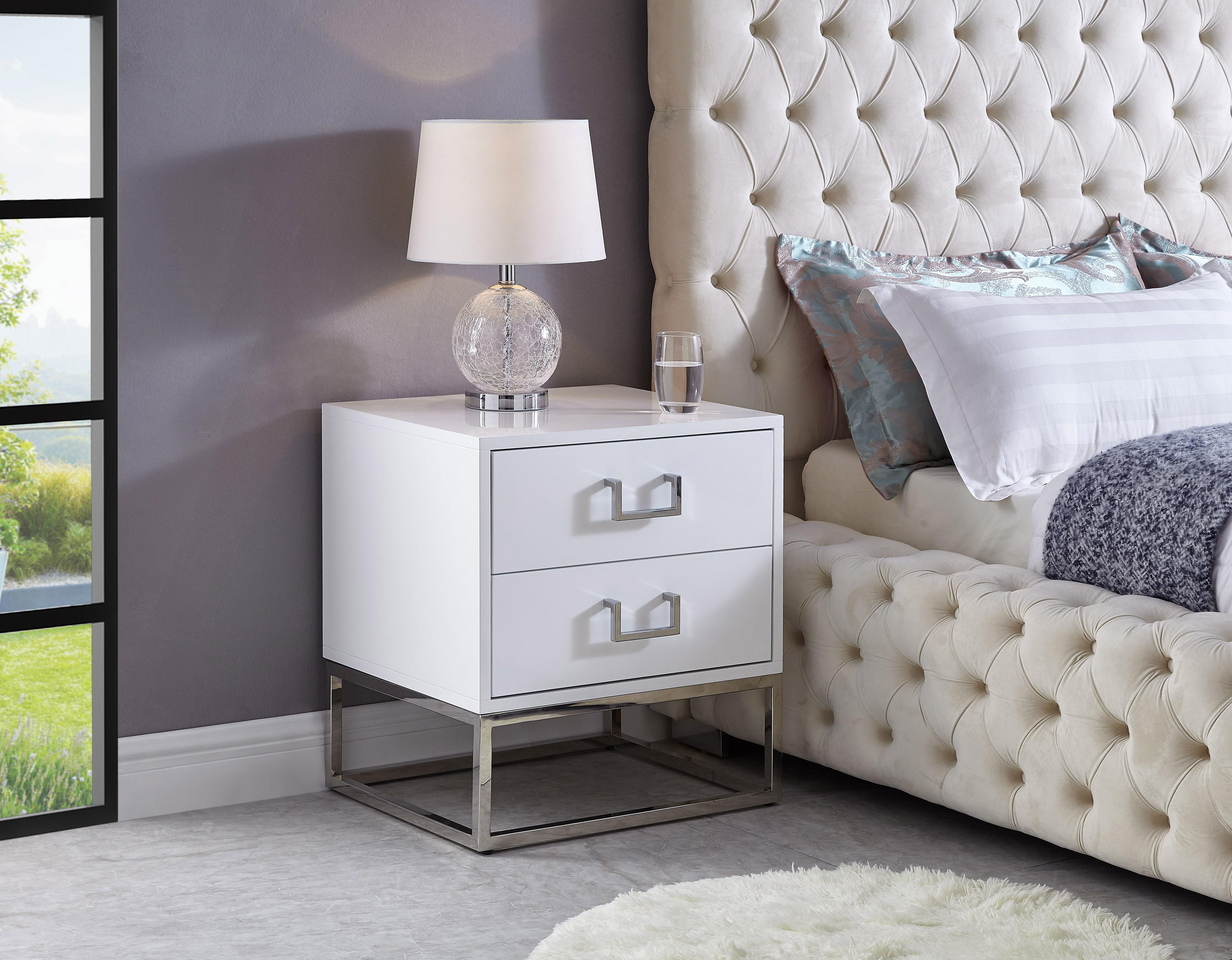 Nova White Side Table - Luxury Home Furniture (MI)