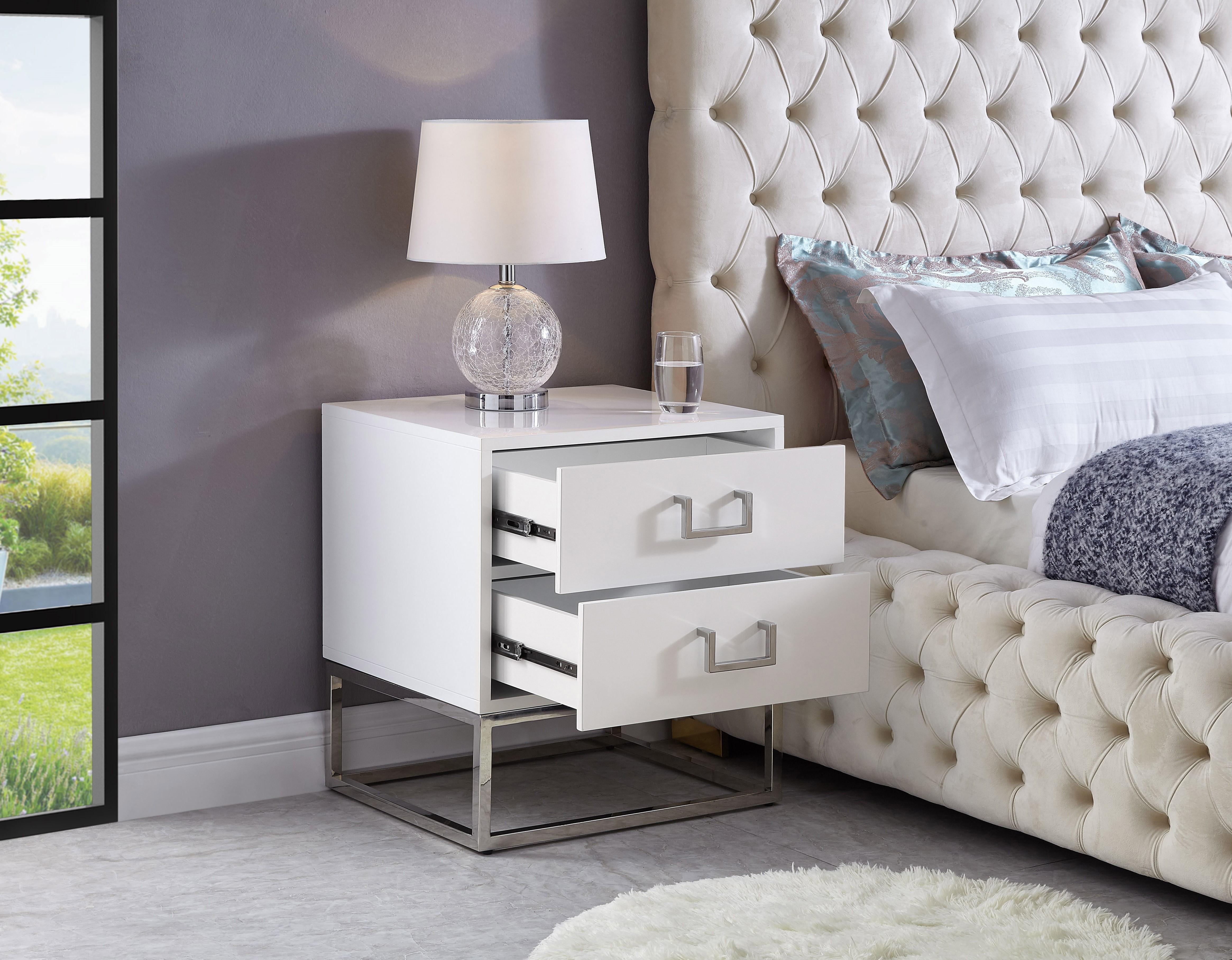 Nova White Side Table - Luxury Home Furniture (MI)