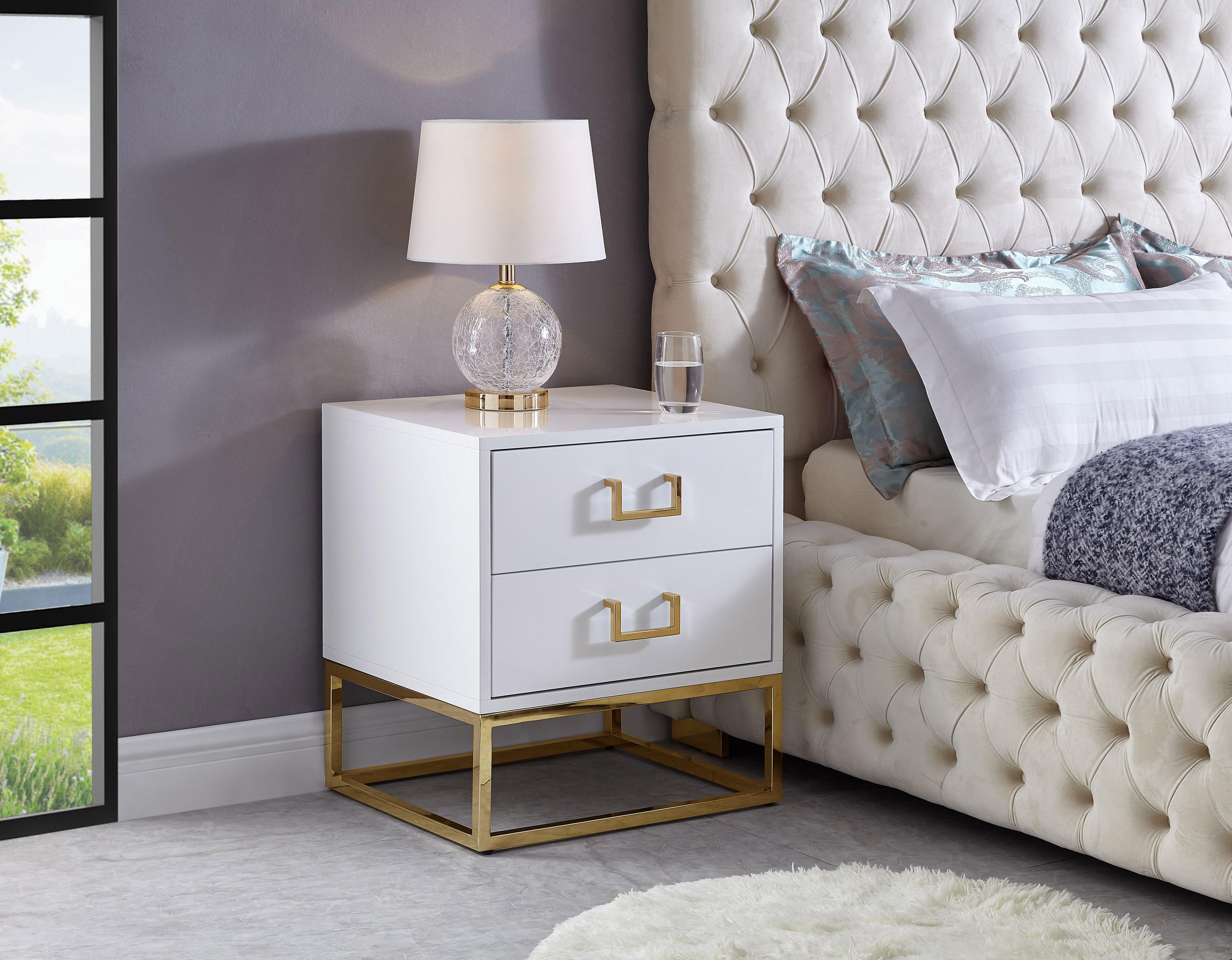Nova White Side Table - Luxury Home Furniture (MI)