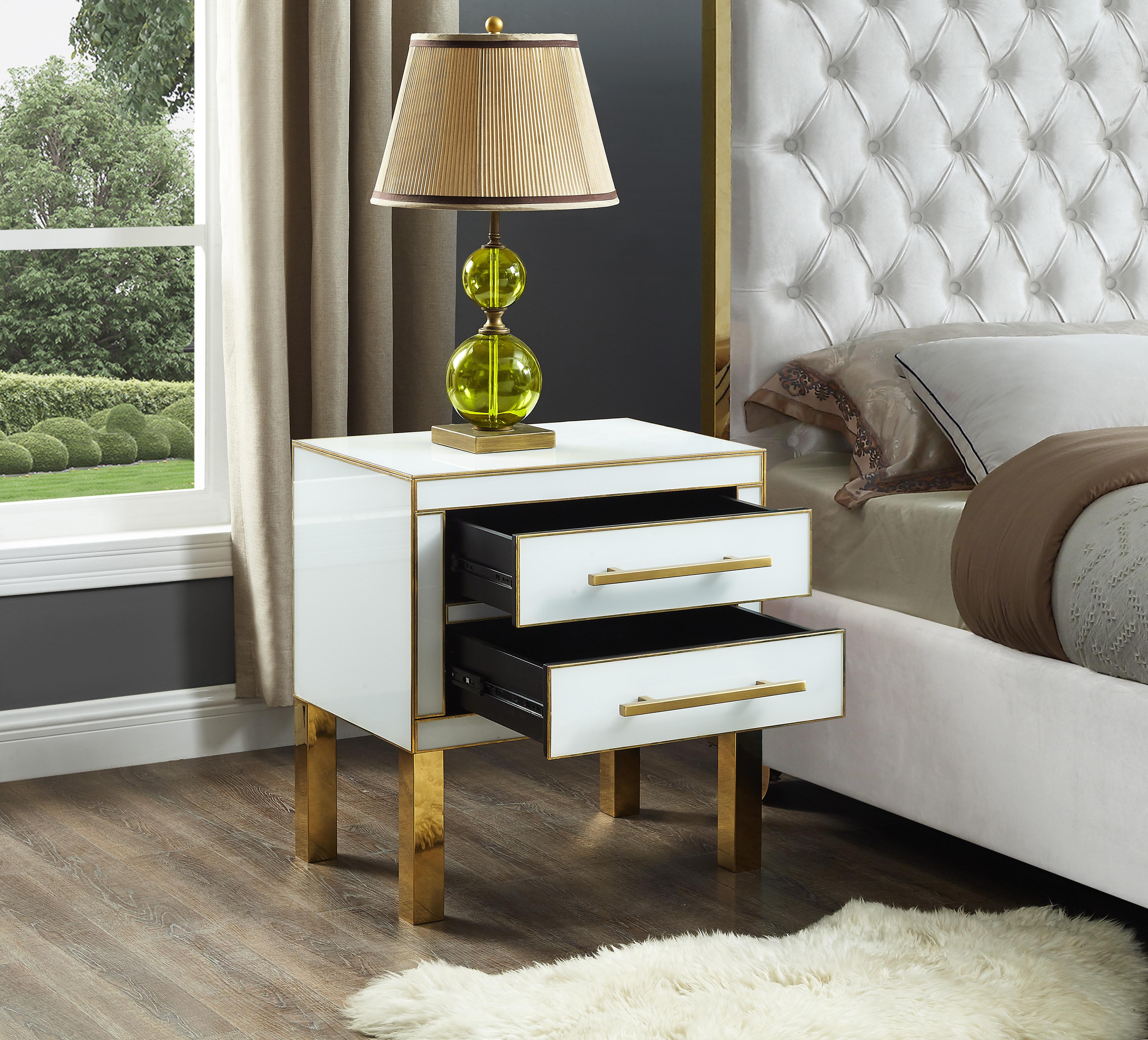 Gigi White Side Table - Luxury Home Furniture (MI)