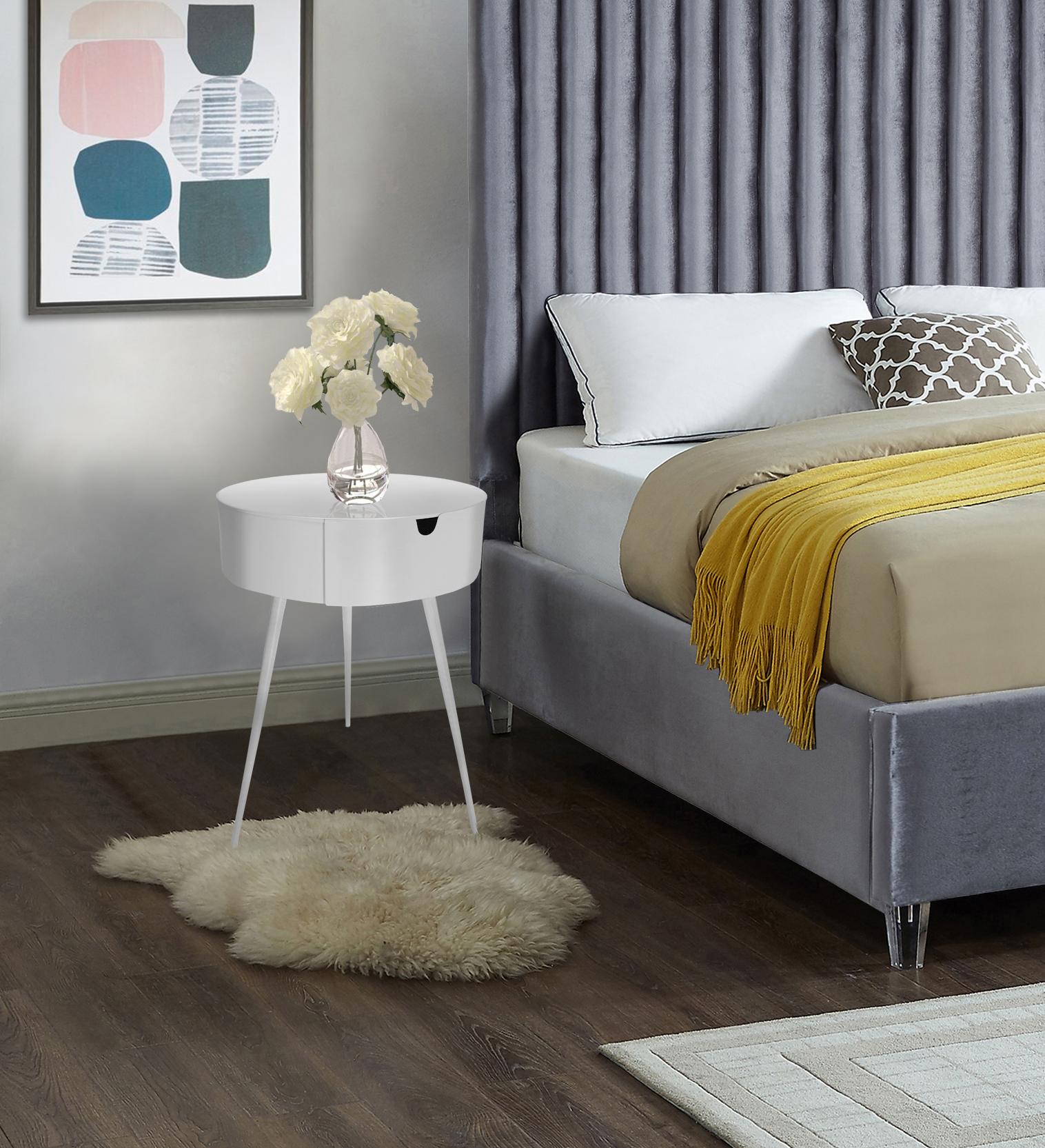 Bali White Night Stand - Luxury Home Furniture (MI)