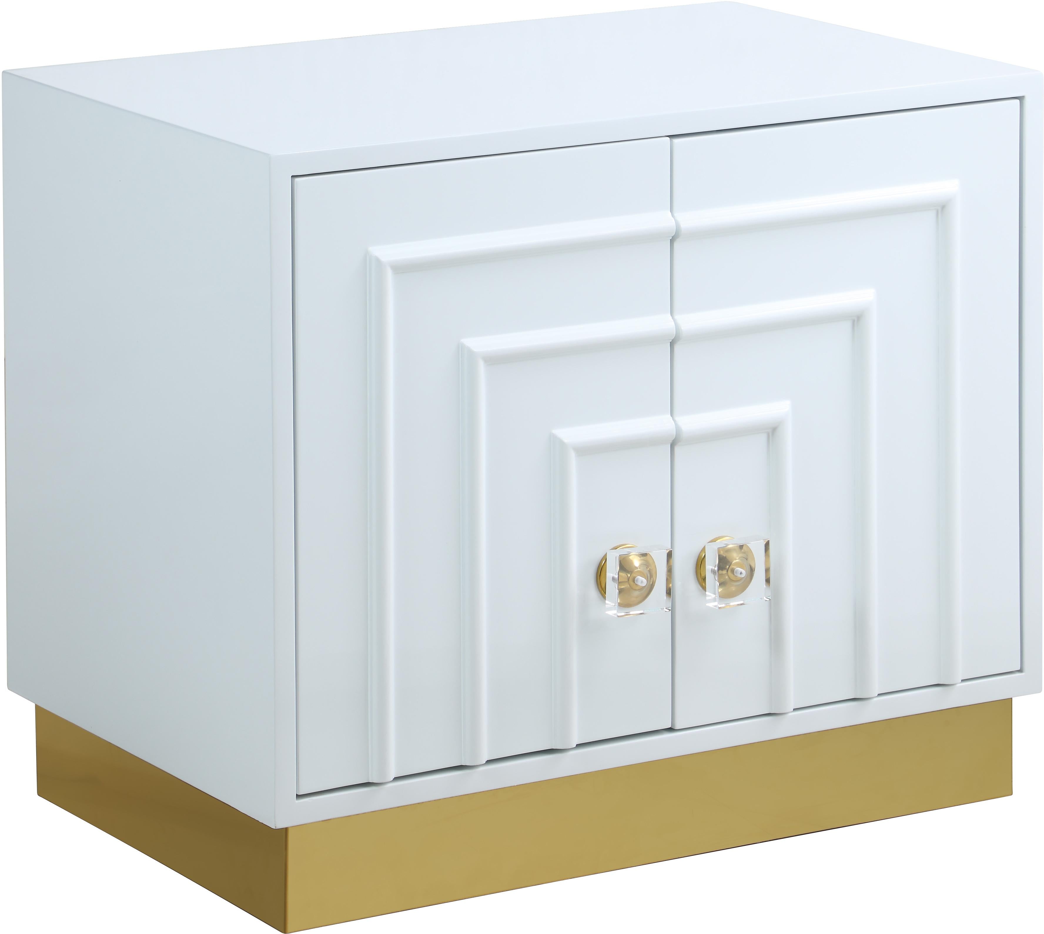 Cosmopolitan White Lacquer Side Table - Luxury Home Furniture (MI)
