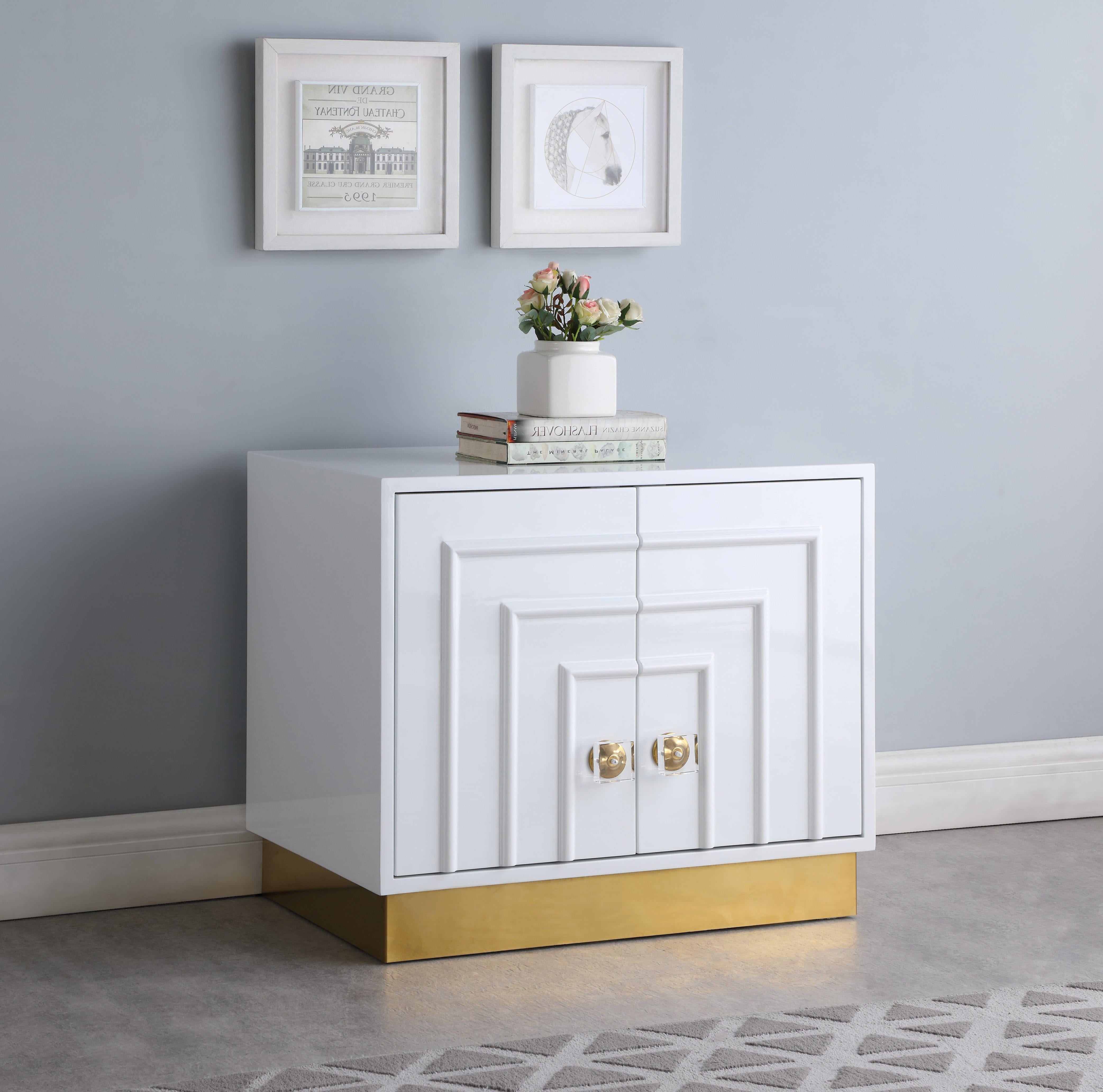 Cosmopolitan White Lacquer Side Table - Luxury Home Furniture (MI)