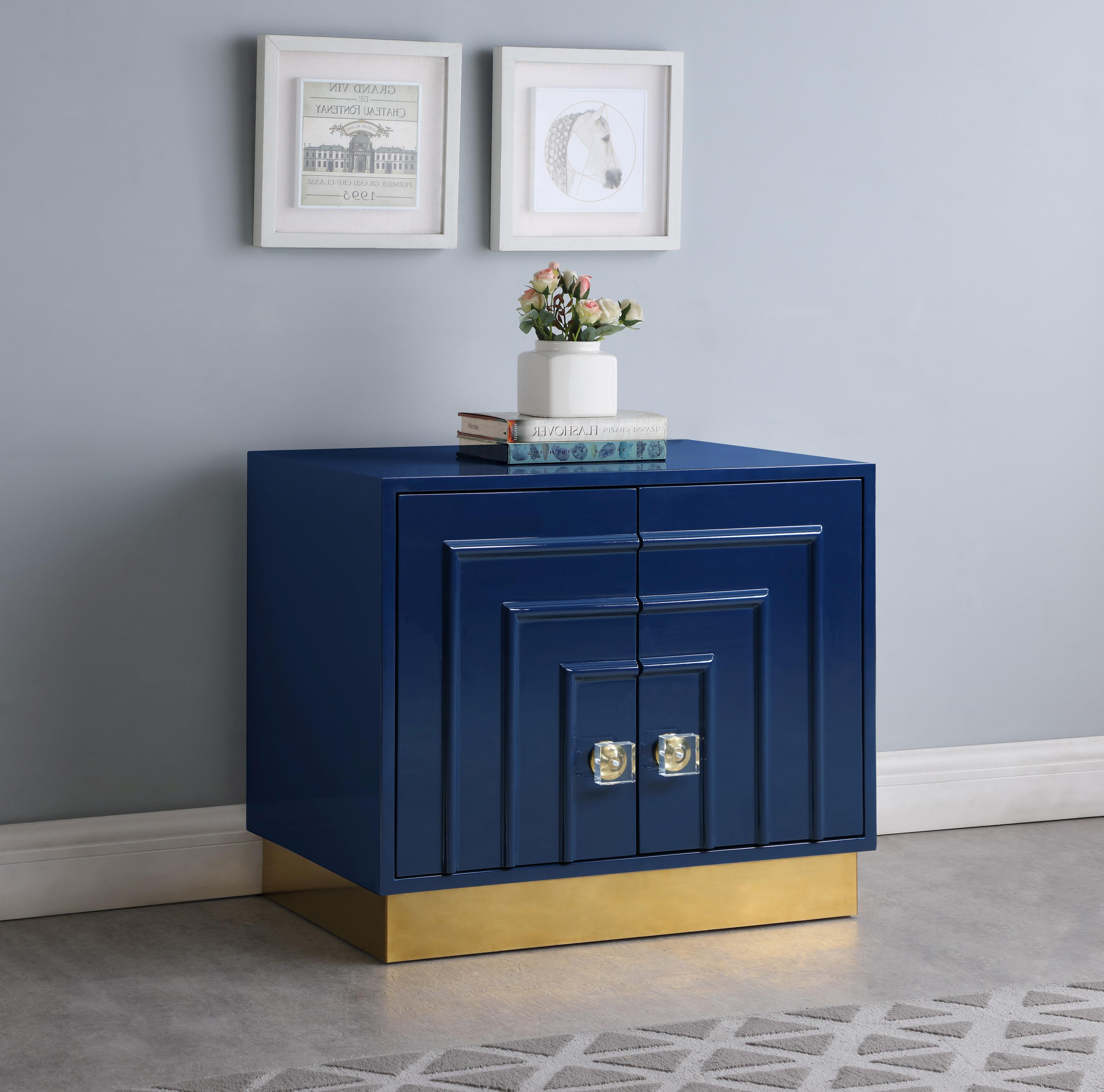 Cosmopolitan Navy Lacquer Side Table - Luxury Home Furniture (MI)