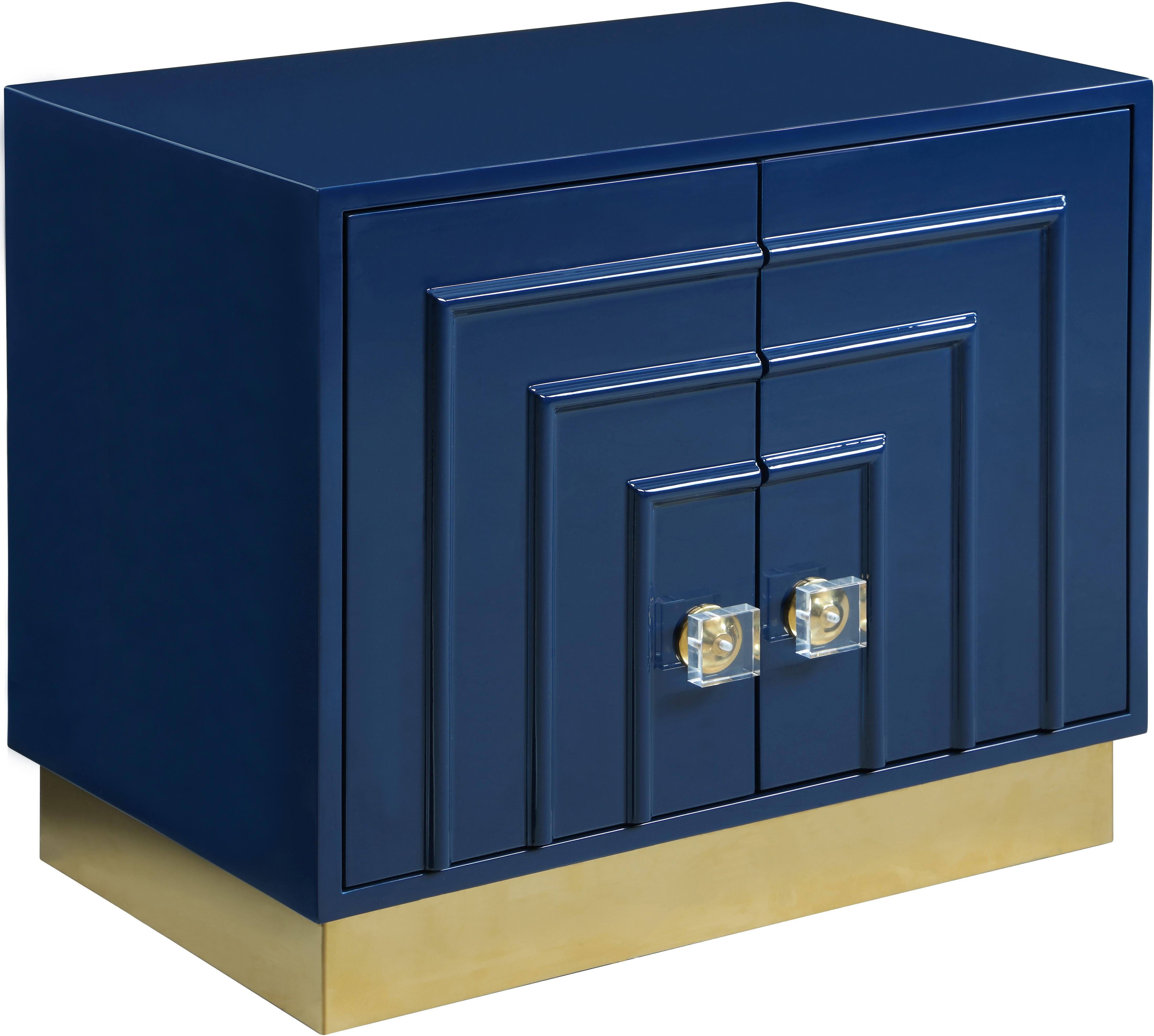 Cosmopolitan Navy Lacquer Side Table - Luxury Home Furniture (MI)