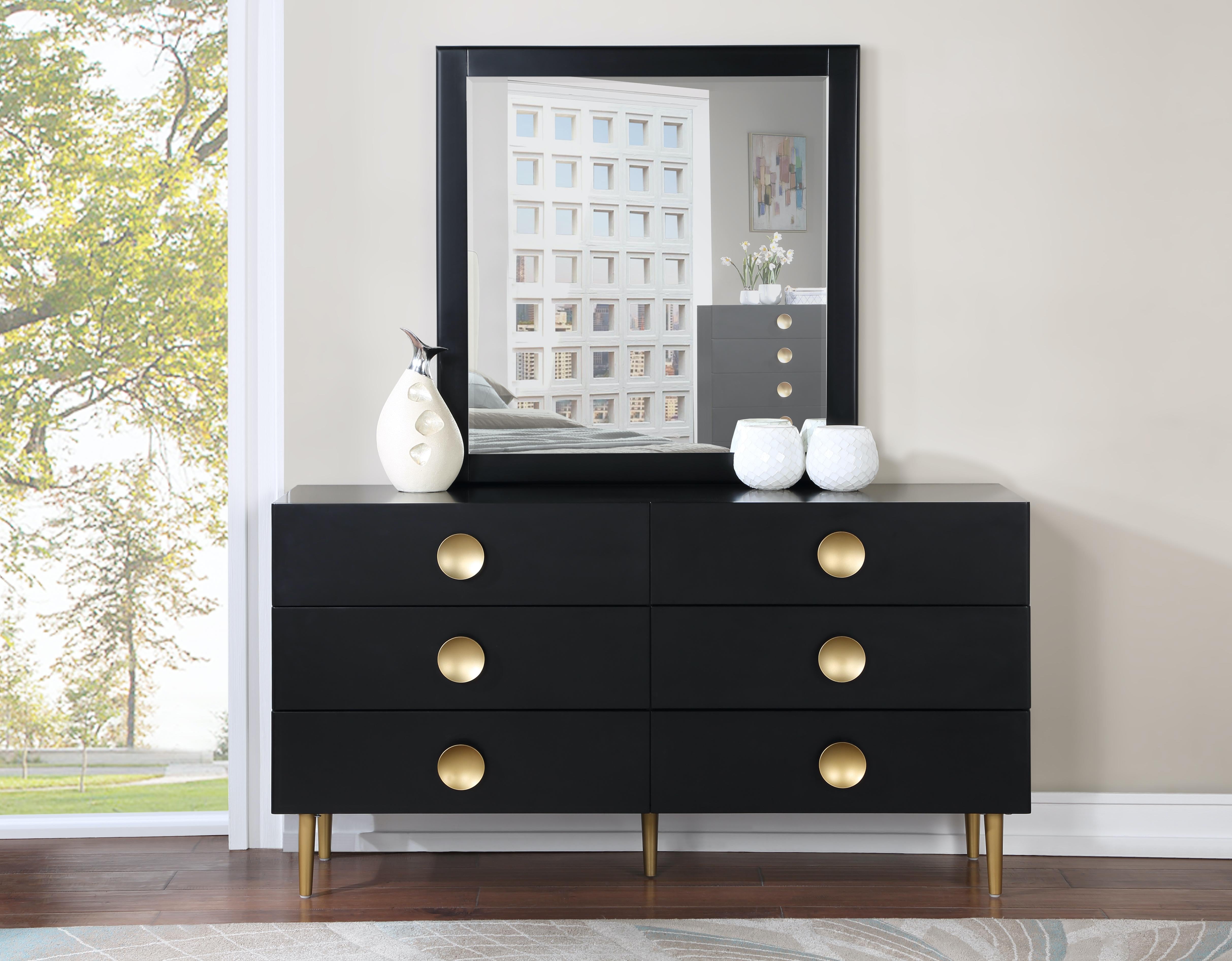 Zayne Black Mirror - Luxury Home Furniture (MI)