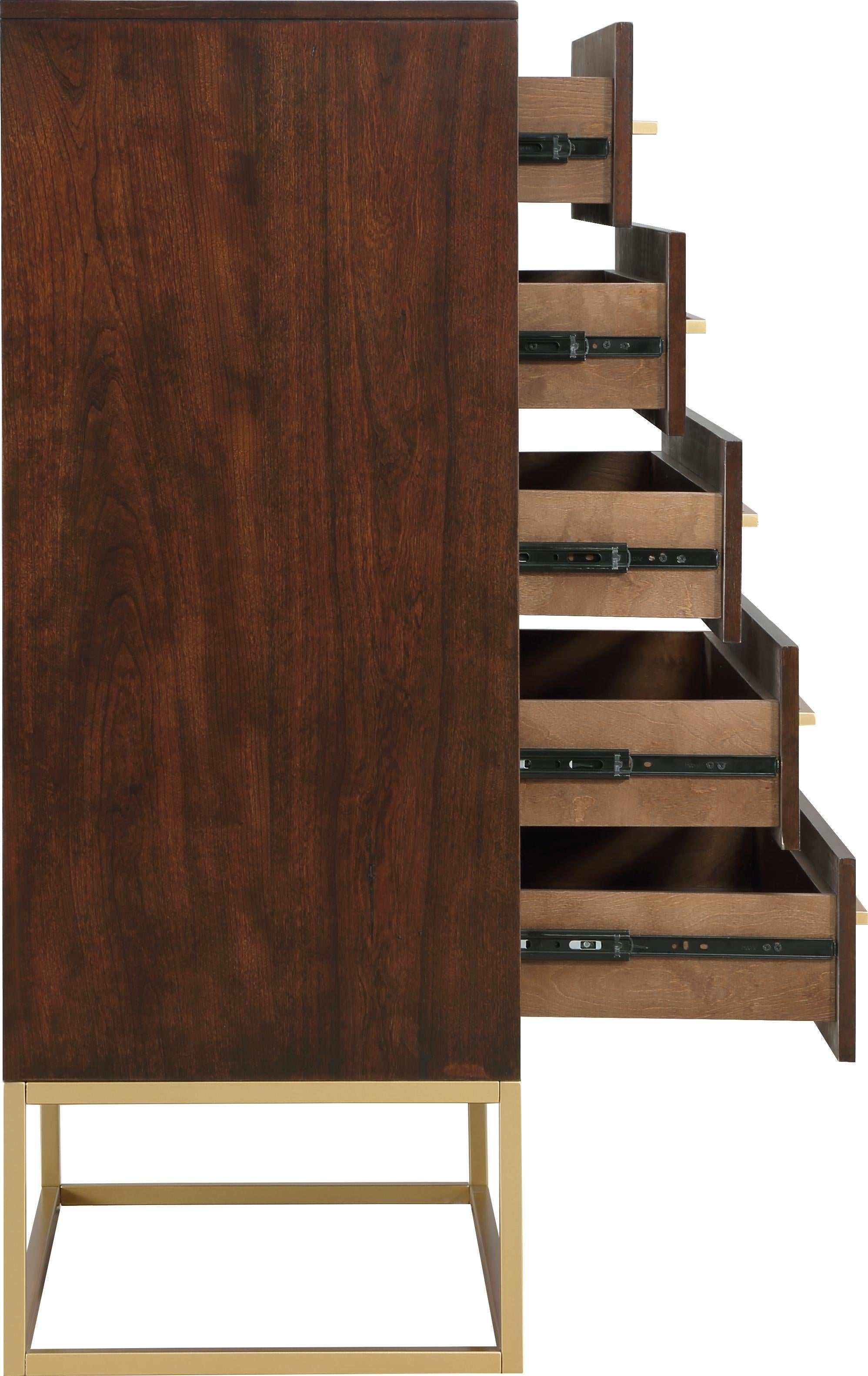 Maxine Cherry / Gold Chest - Luxury Home Furniture (MI)