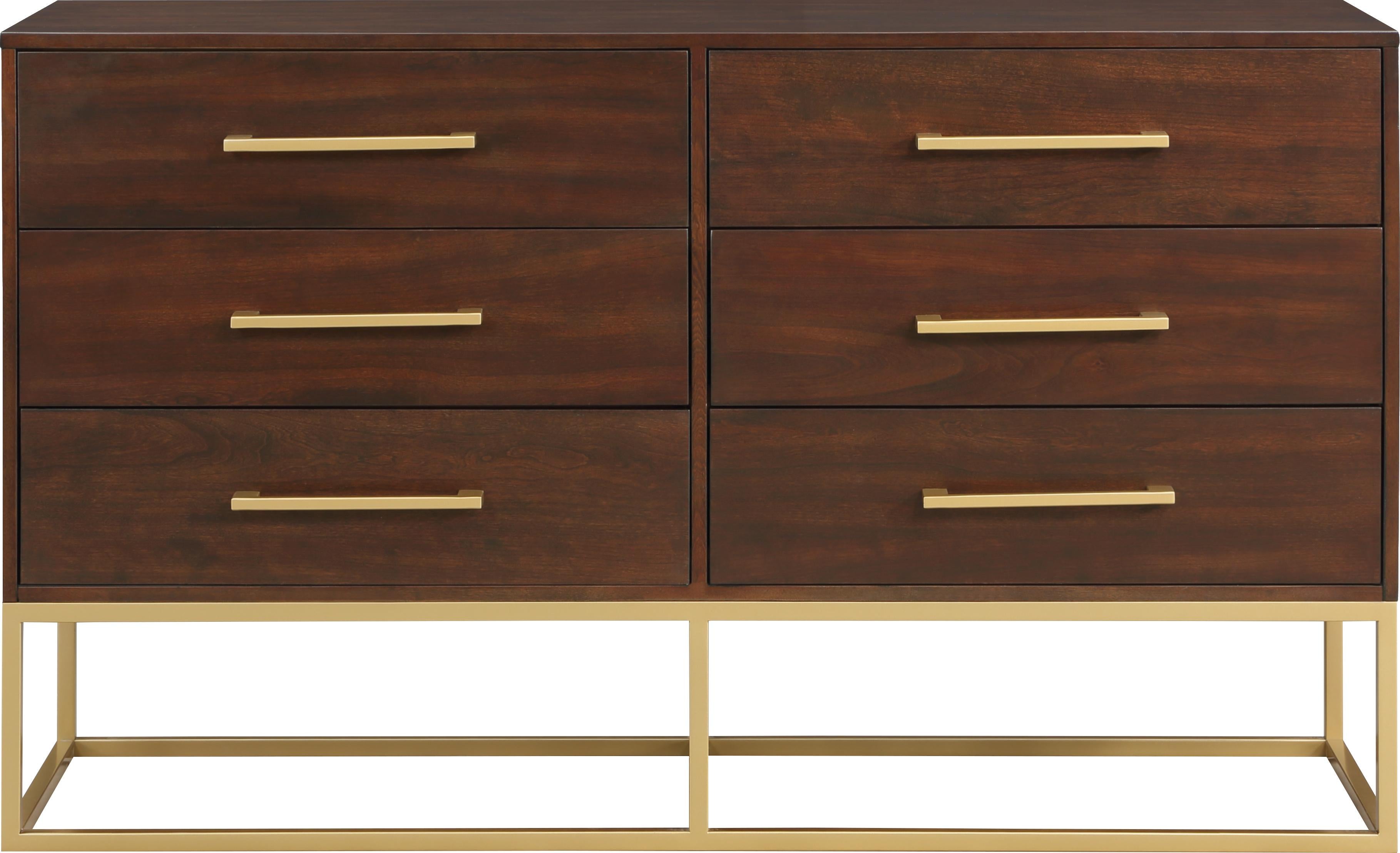 Maxine Cherry / Gold Dresser - Luxury Home Furniture (MI)