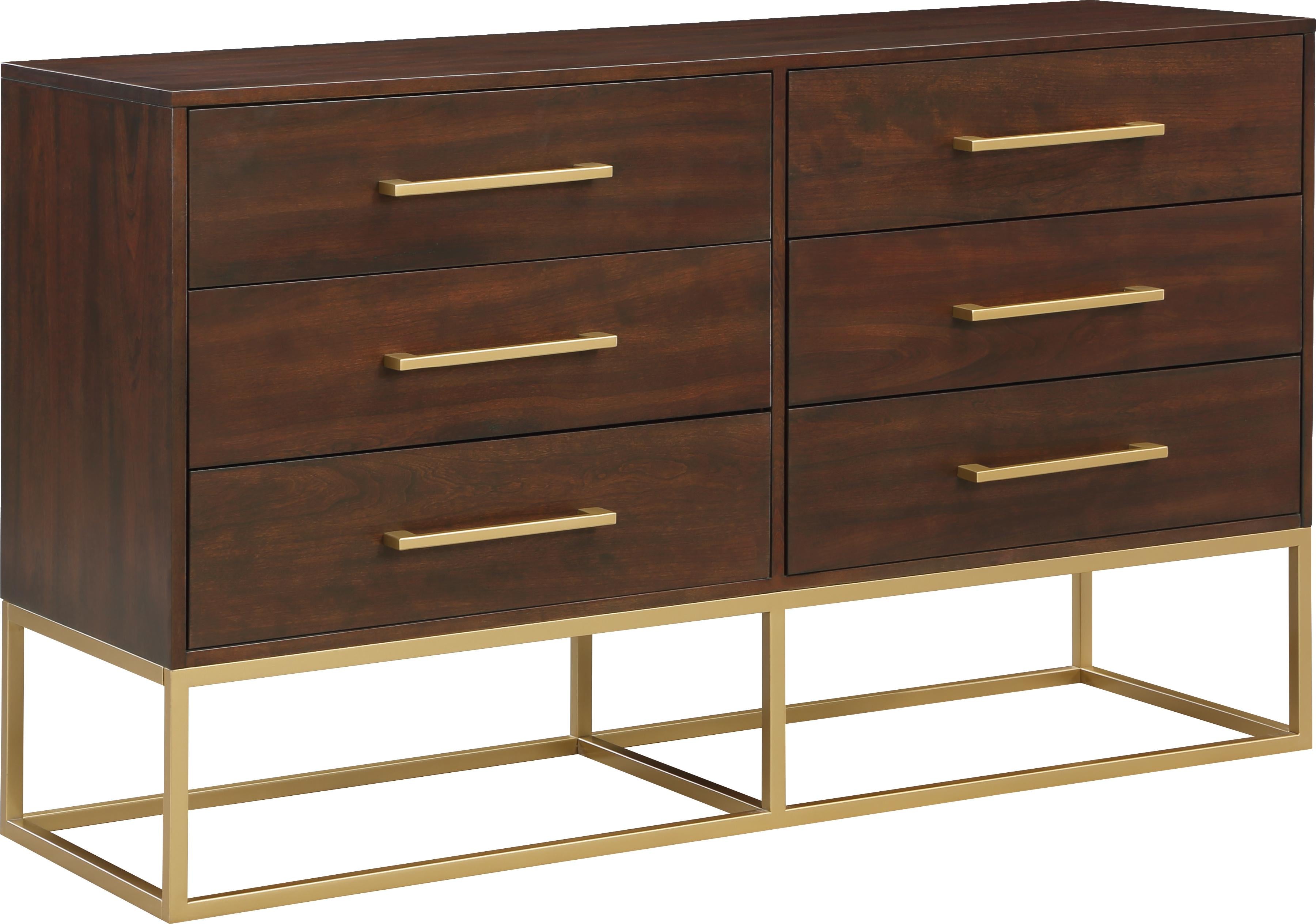 Maxine Cherry / Gold Dresser - Luxury Home Furniture (MI)