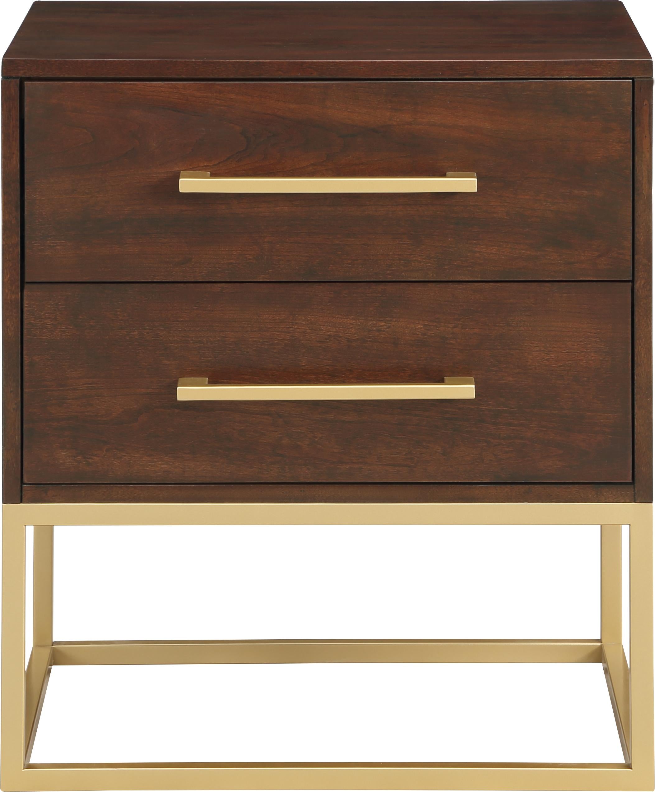 Maxine Cherry / Gold Night Stand - Luxury Home Furniture (MI)