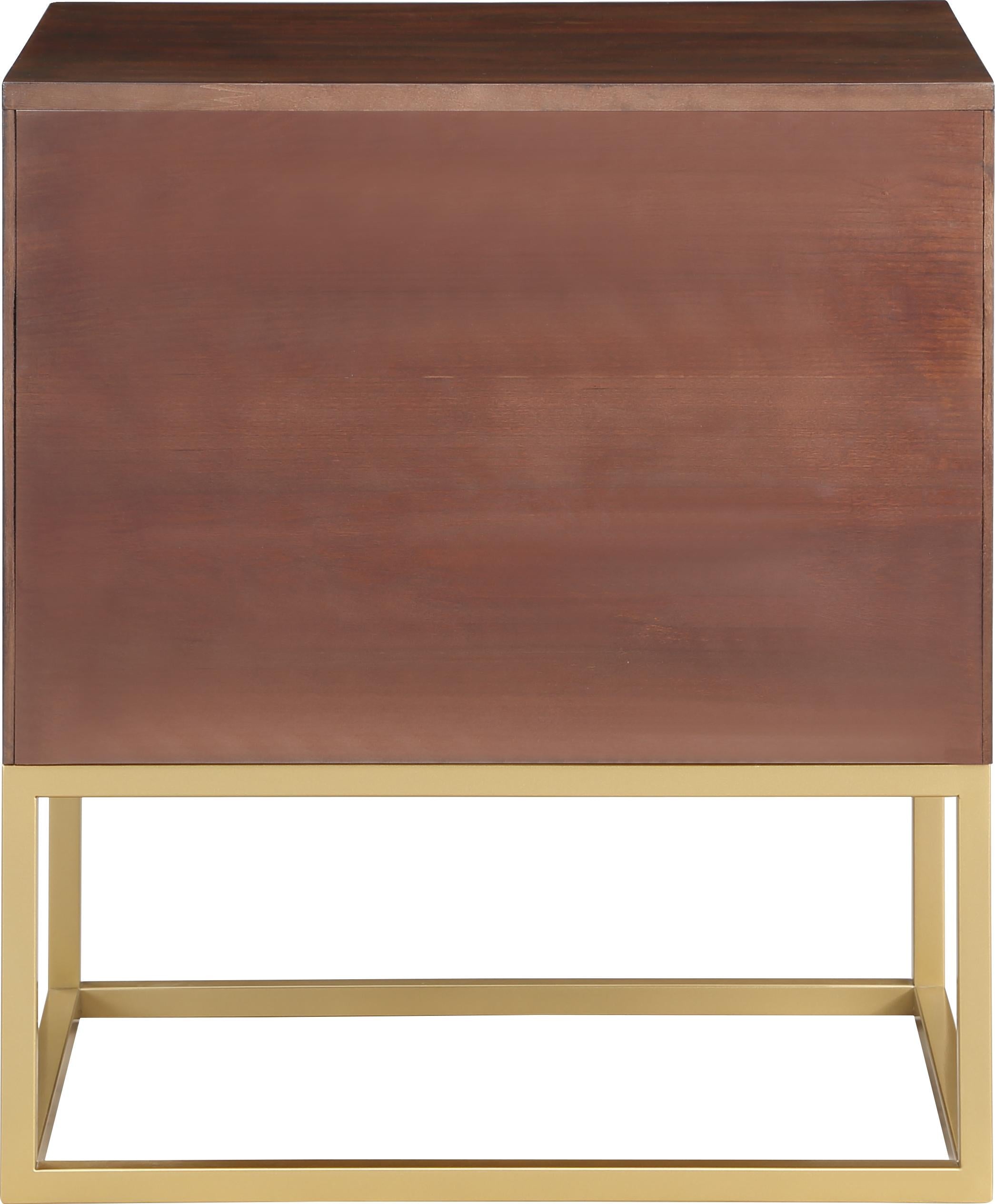 Maxine Cherry / Gold Night Stand - Luxury Home Furniture (MI)