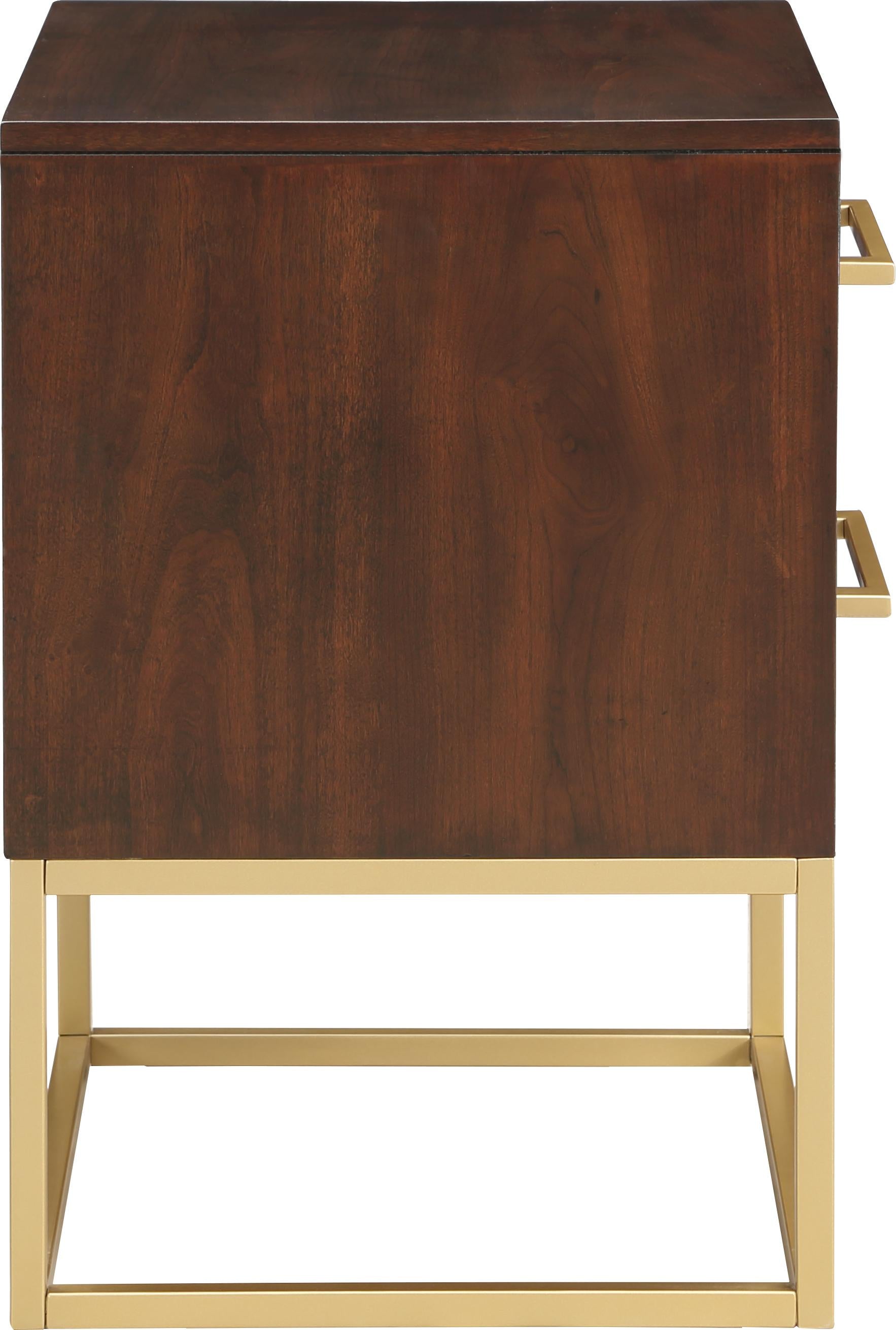 Maxine Cherry / Gold Night Stand - Luxury Home Furniture (MI)