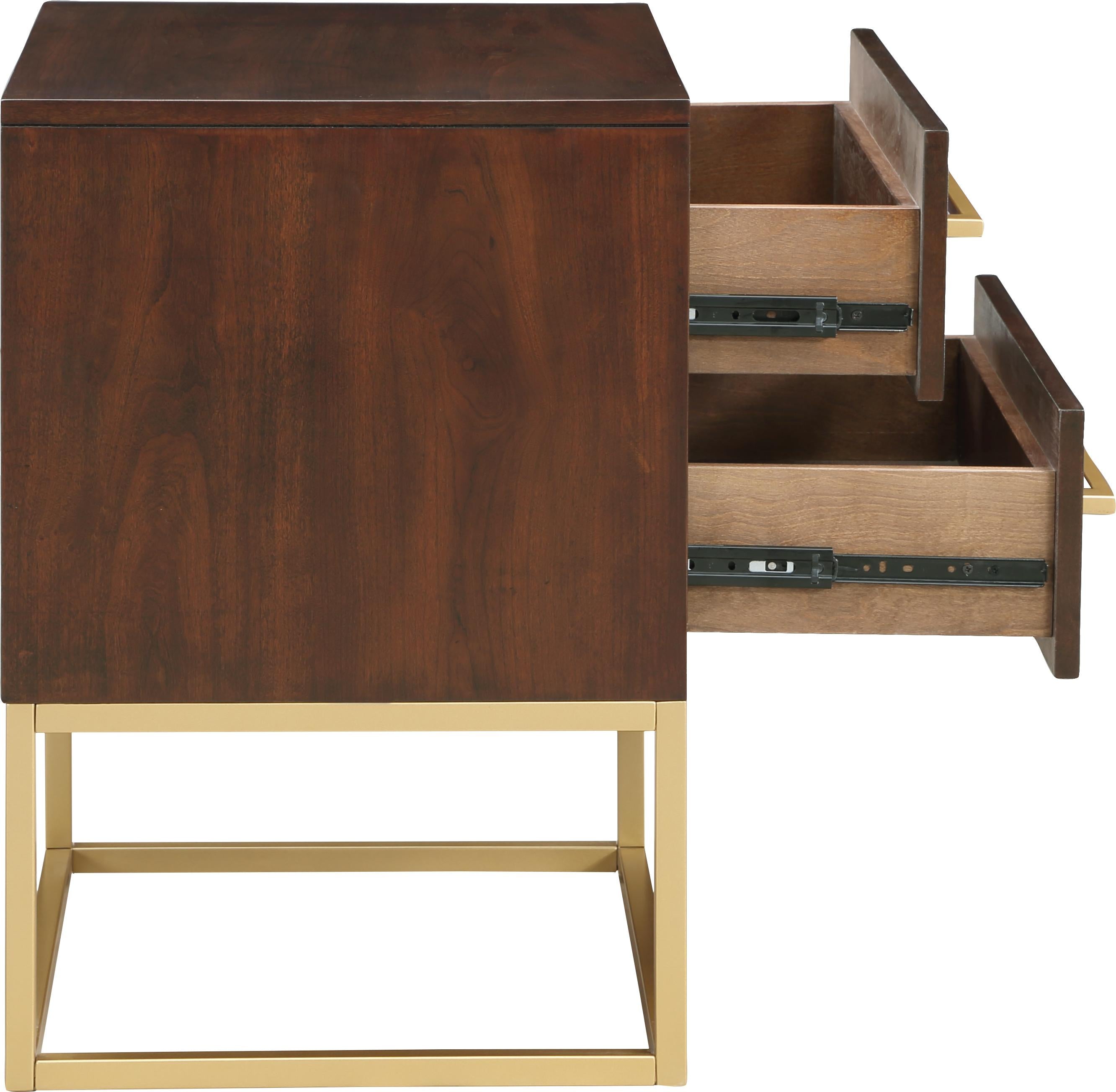 Maxine Cherry / Gold Night Stand - Luxury Home Furniture (MI)