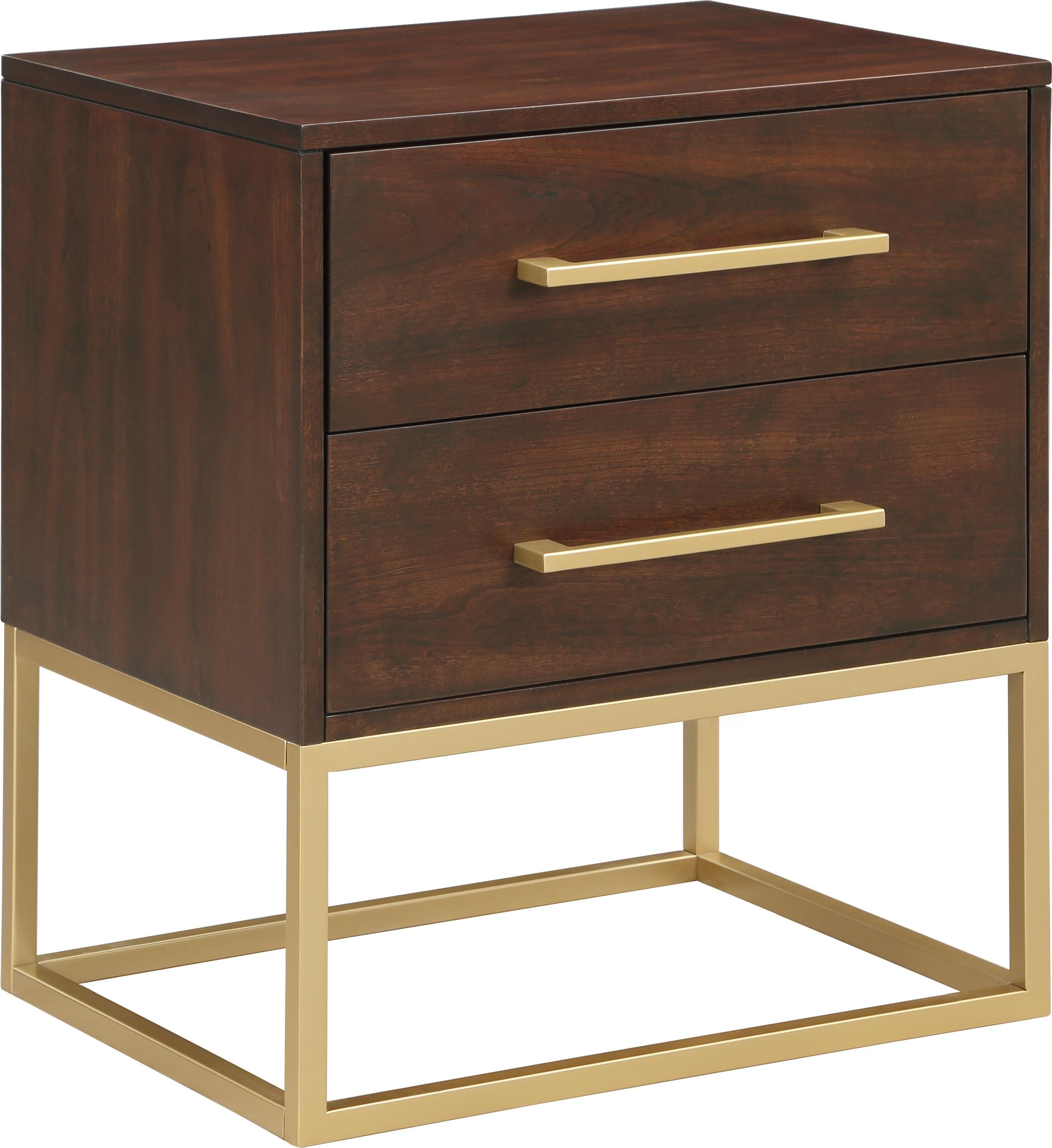 Maxine Cherry / Gold Night Stand - Luxury Home Furniture (MI)