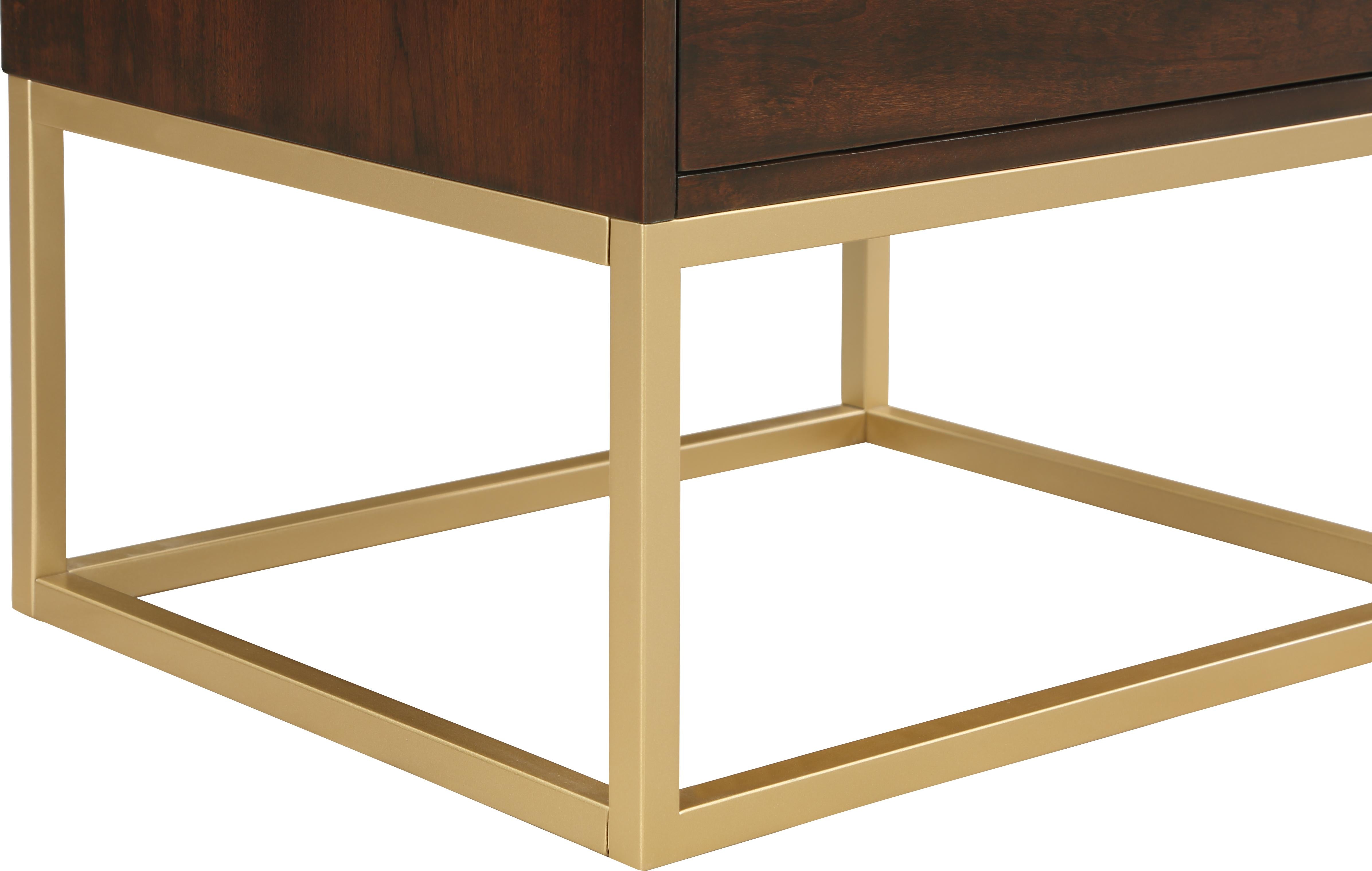 Maxine Cherry / Gold Night Stand - Luxury Home Furniture (MI)