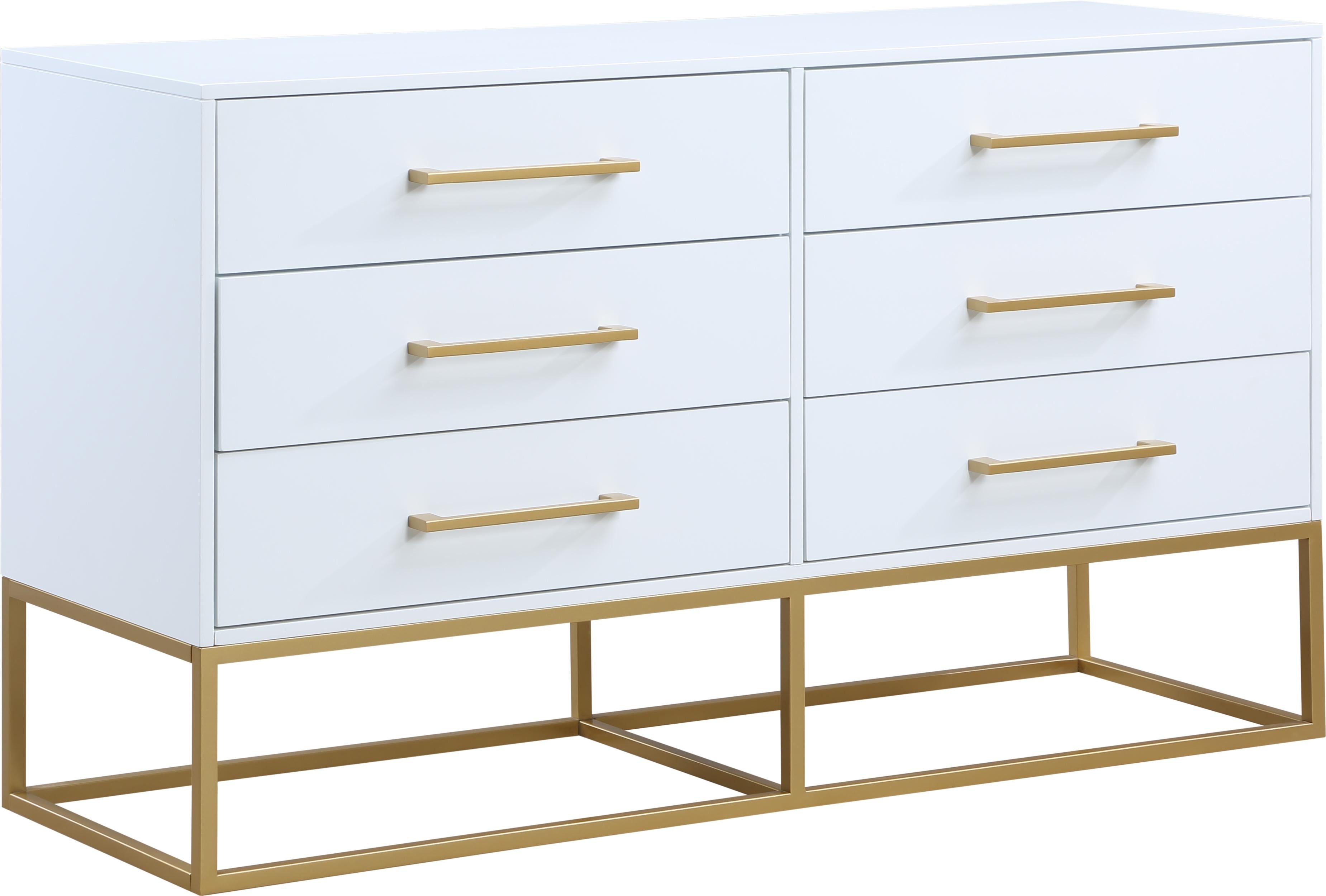 Maxine White / Gold Dresser - Luxury Home Furniture (MI)
