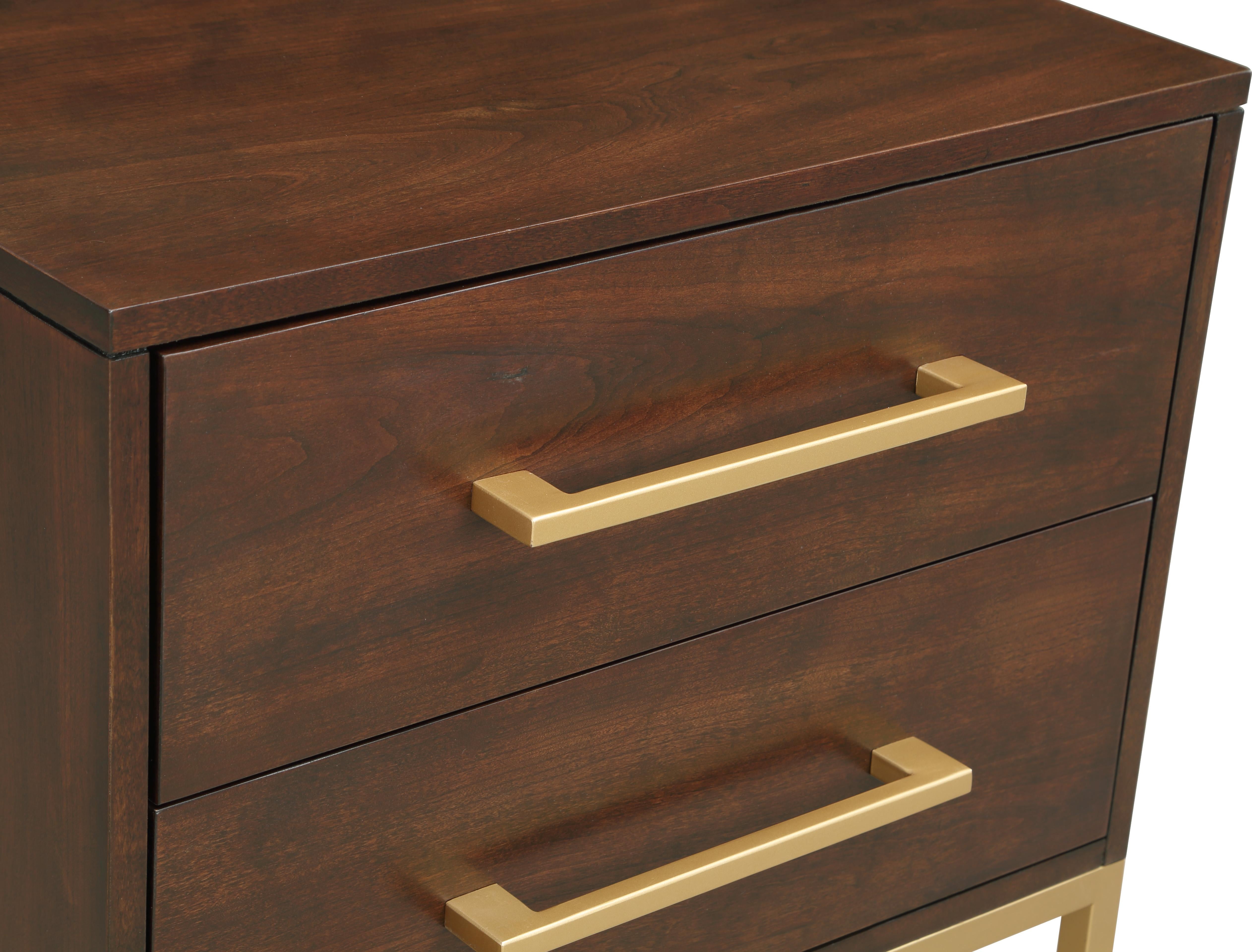 Maxine Cherry / Gold Night Stand - Luxury Home Furniture (MI)