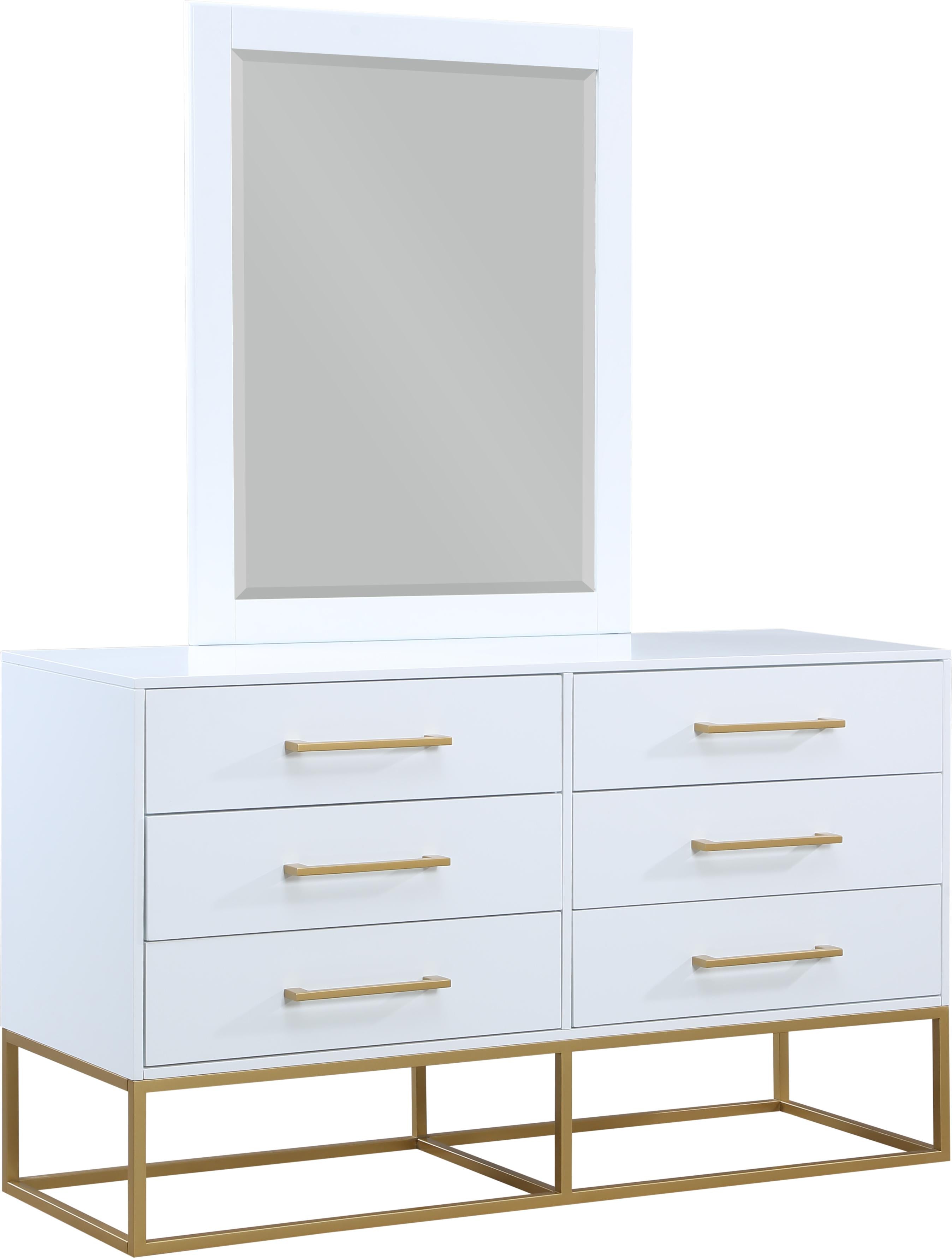 Maxine White / Gold Dresser - Luxury Home Furniture (MI)