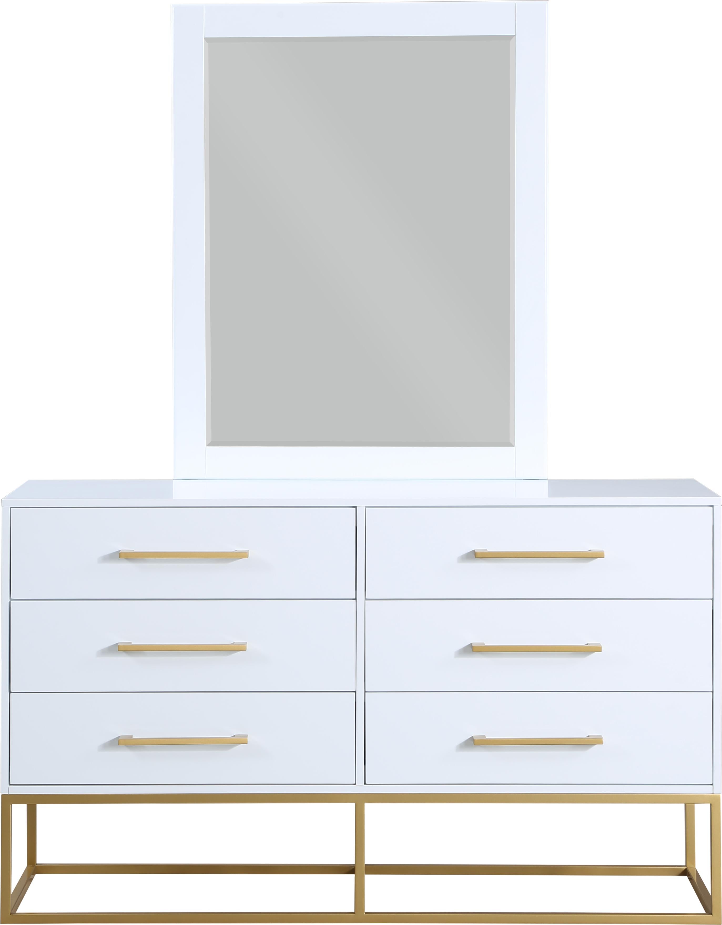 Maxine White / Gold Dresser - Luxury Home Furniture (MI)