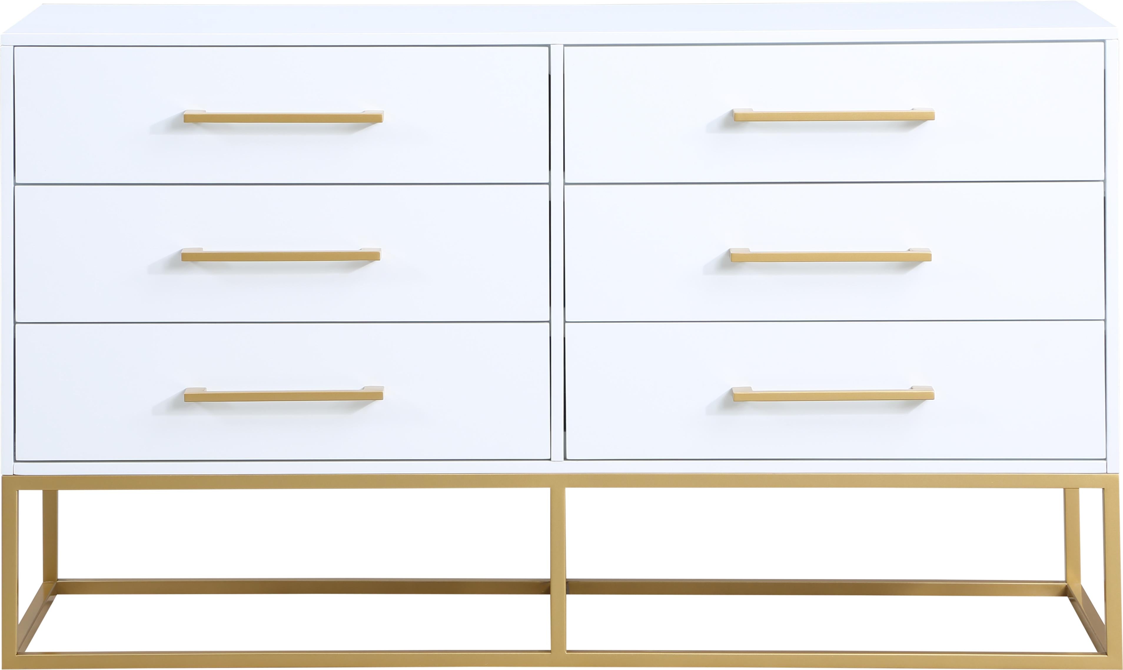 Maxine White / Gold Dresser - Luxury Home Furniture (MI)
