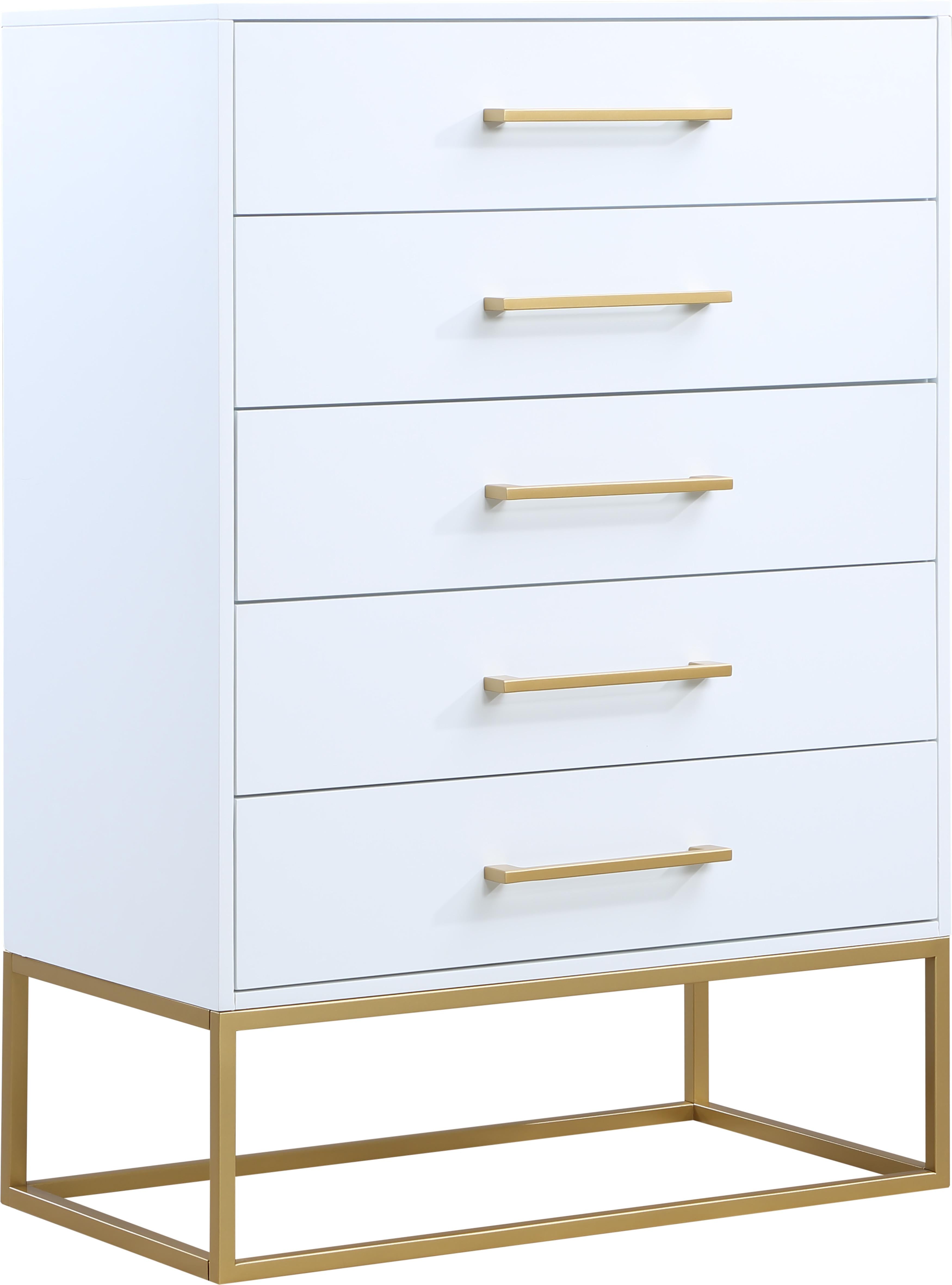 Maxine White / Gold Chest - Luxury Home Furniture (MI)