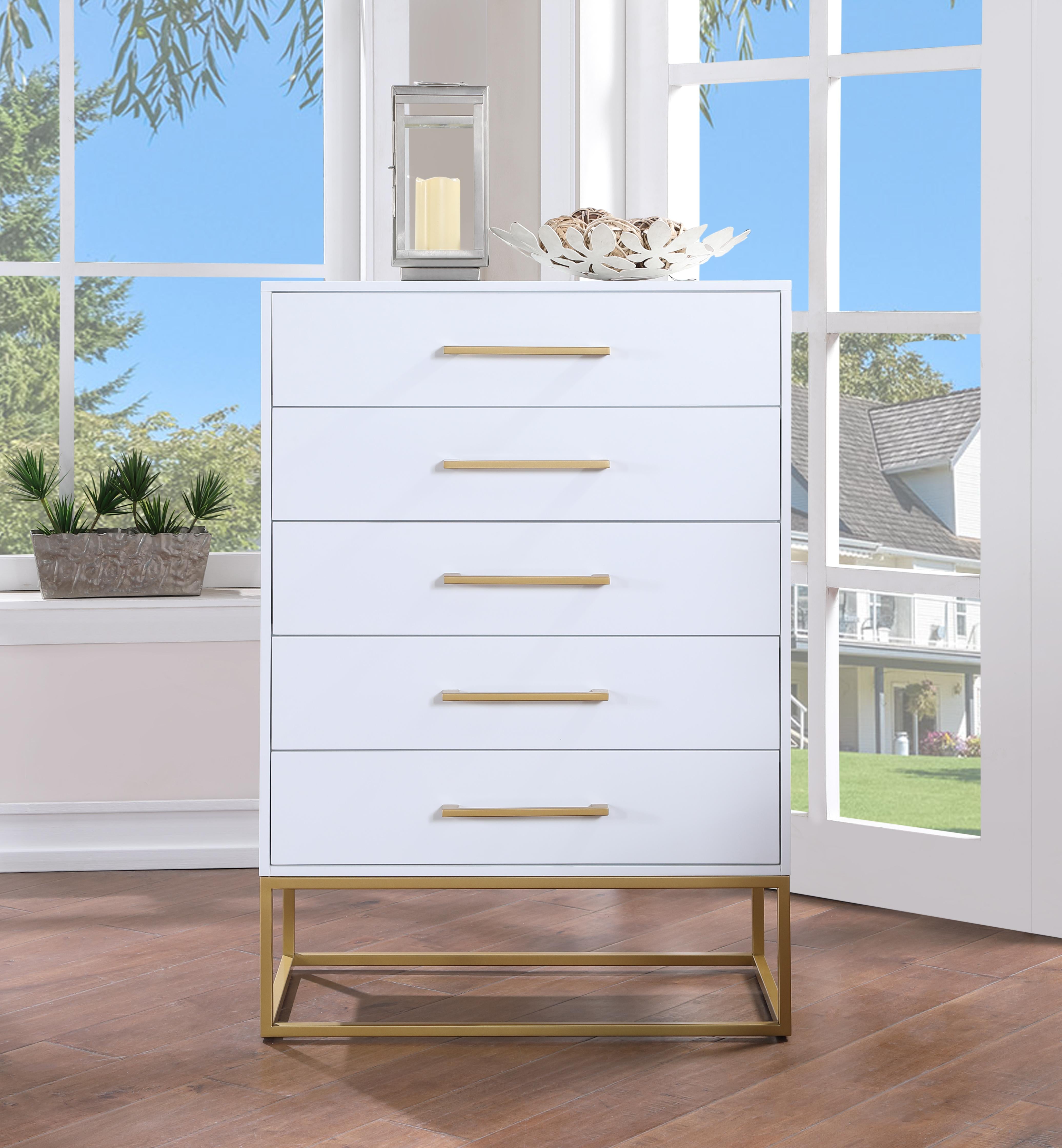 Maxine White / Gold Chest - Luxury Home Furniture (MI)