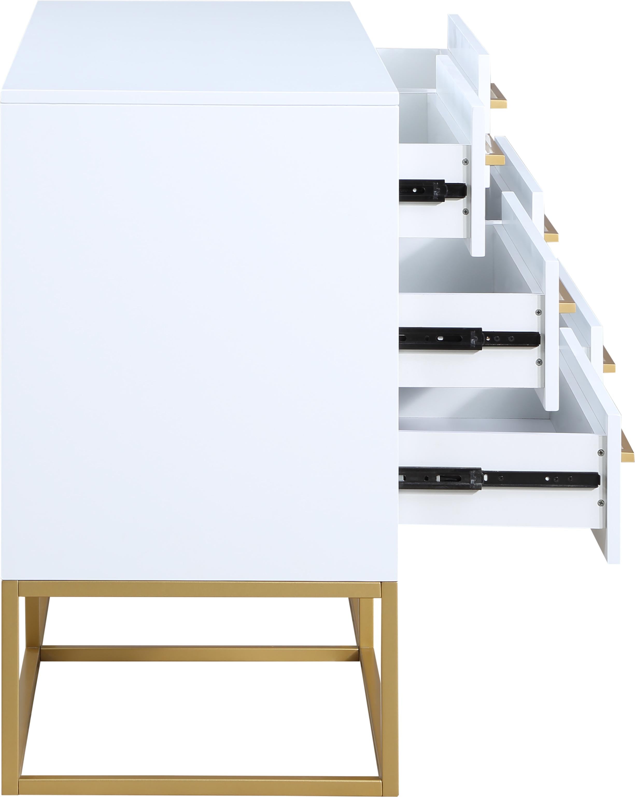 Maxine White / Gold Dresser - Luxury Home Furniture (MI)