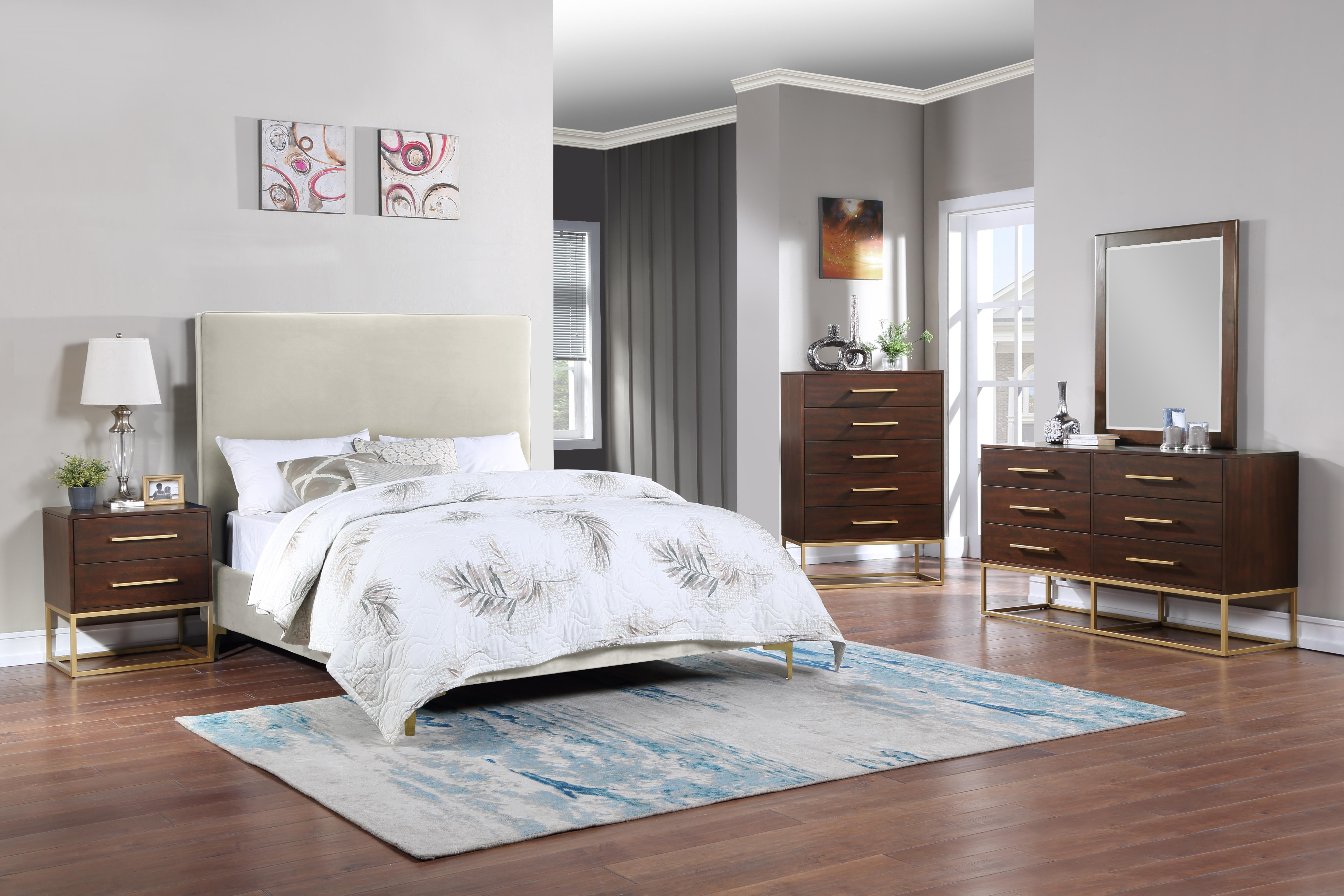 Maxine Cherry / Gold Mirror - Luxury Home Furniture (MI)
