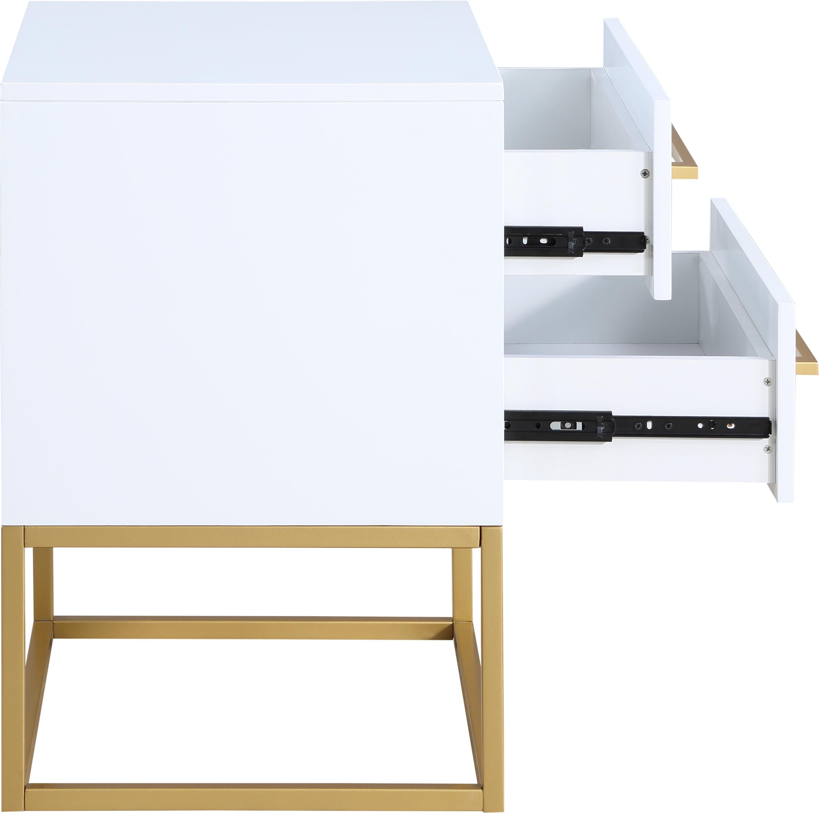 Maxine White / Gold Night Stand - Luxury Home Furniture (MI)