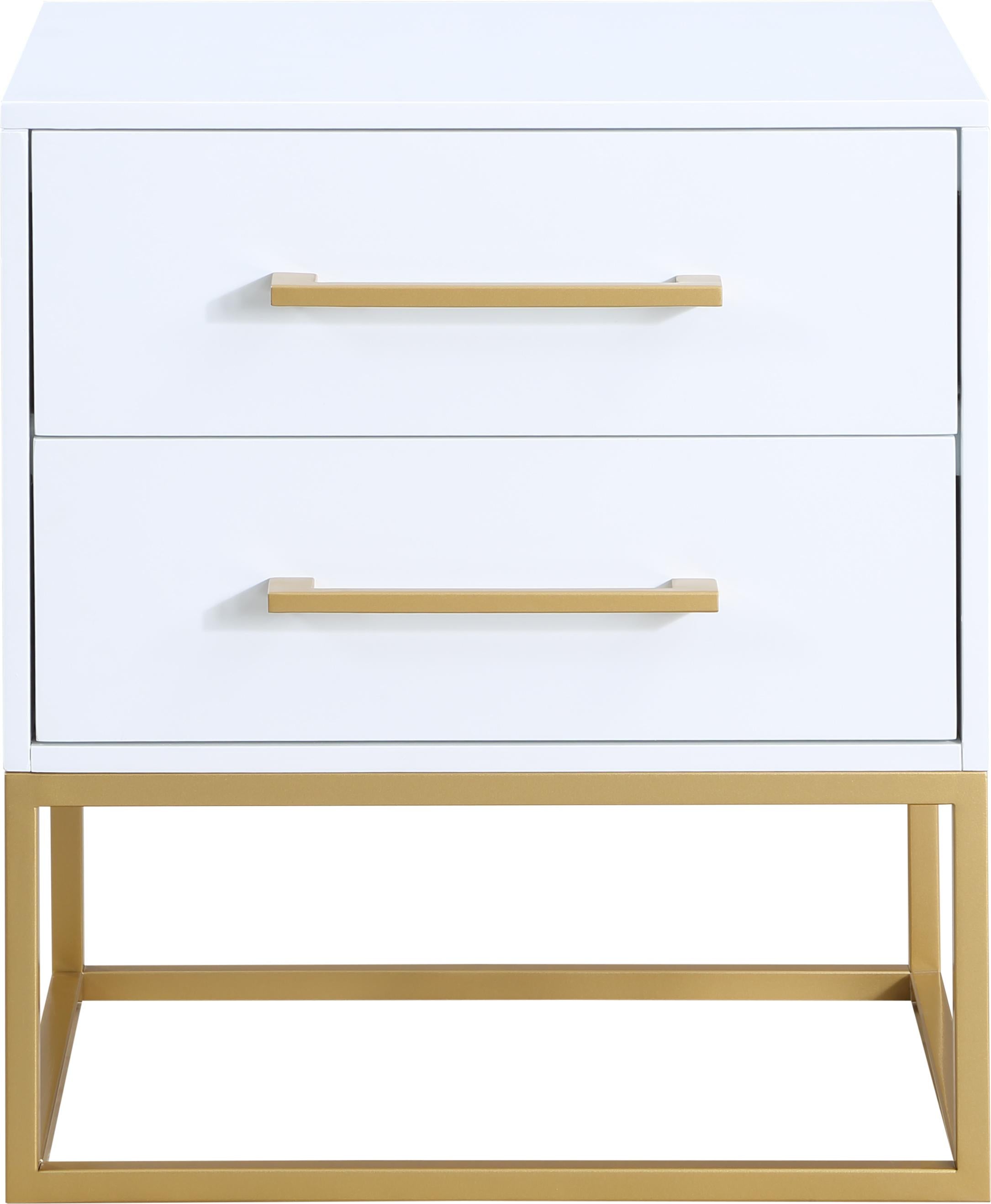Maxine White / Gold Night Stand - Luxury Home Furniture (MI)