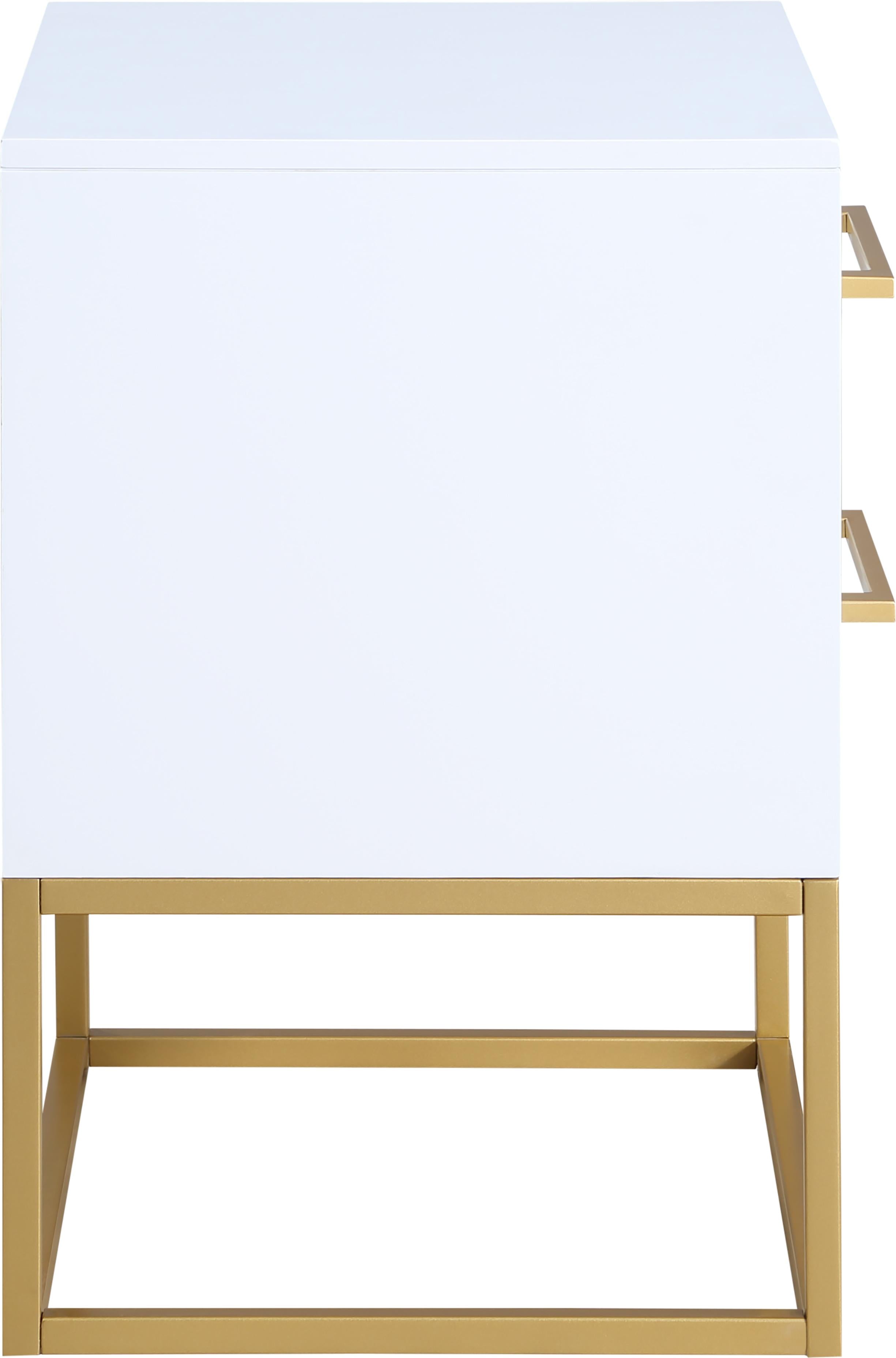 Maxine White / Gold Night Stand - Luxury Home Furniture (MI)
